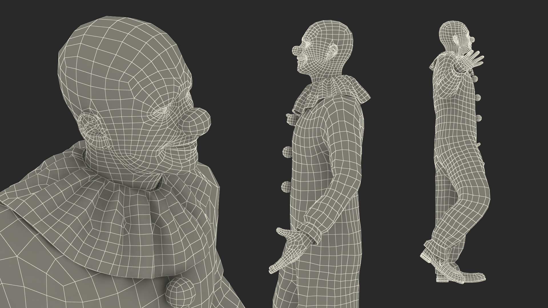 3D Circus Clown Standing Pose