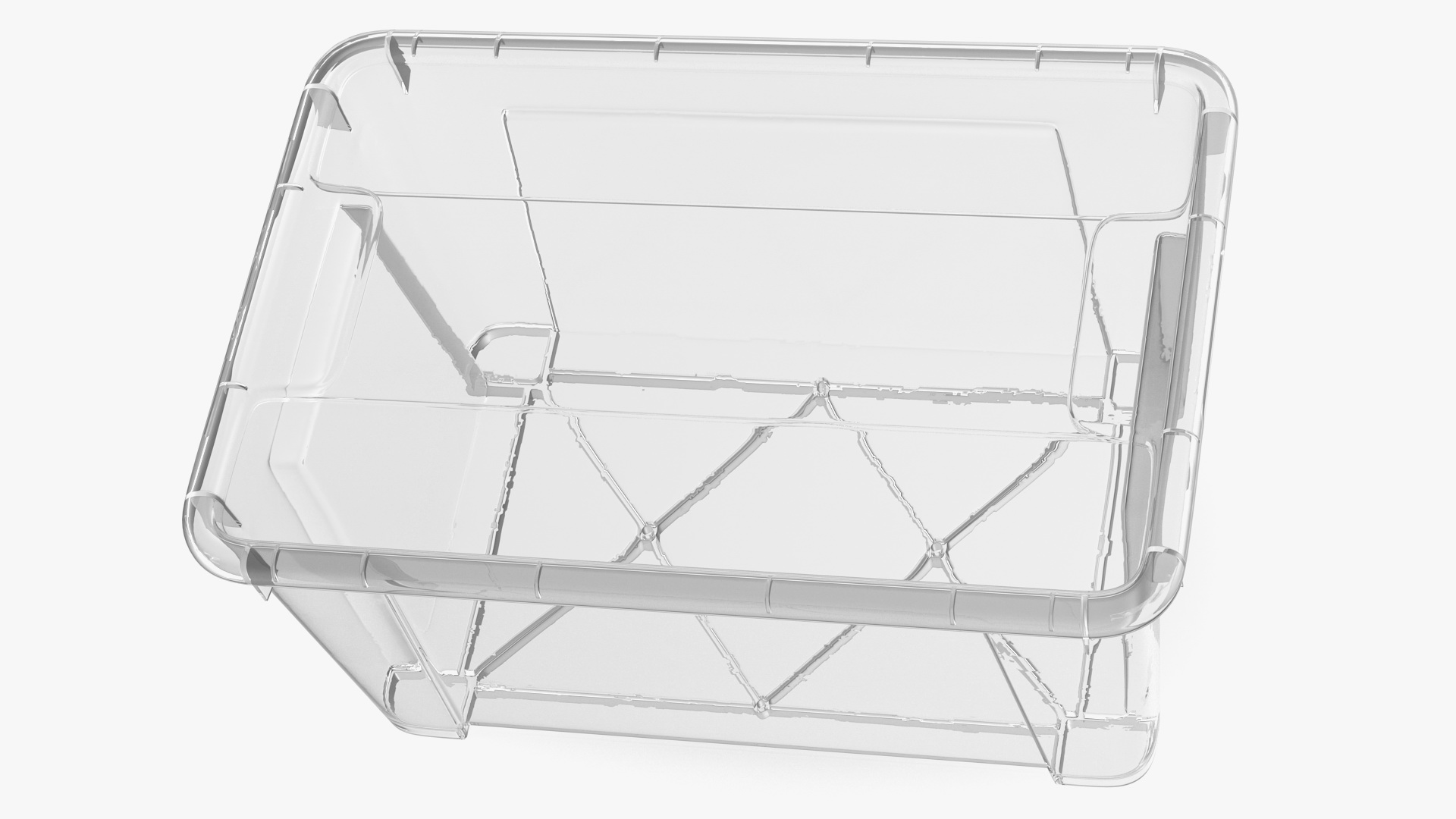 Small Transparent Plastic Container with Lid 3D model