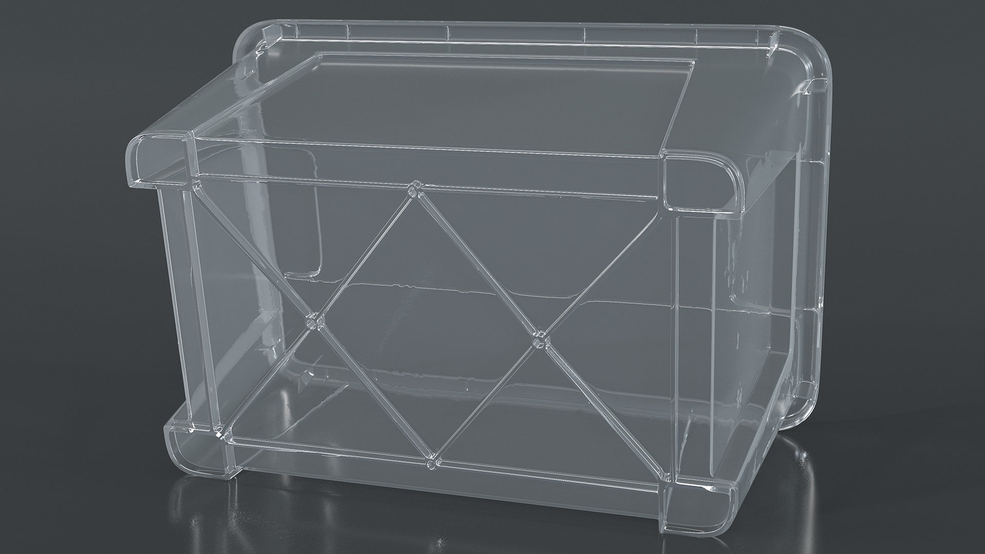 Small Transparent Plastic Container with Lid 3D model