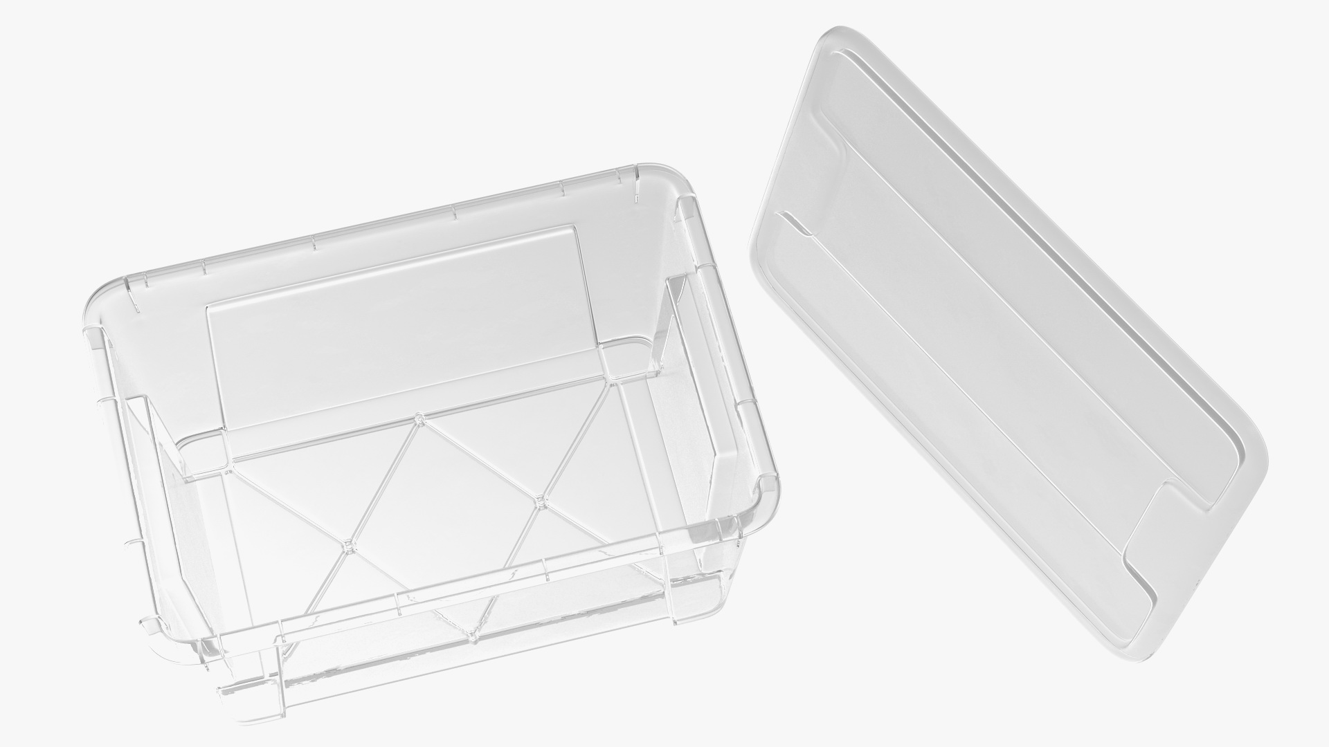 Small Transparent Plastic Container with Lid 3D model