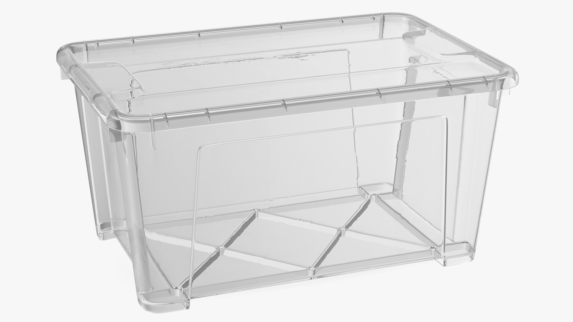 Small Transparent Plastic Container with Lid 3D model