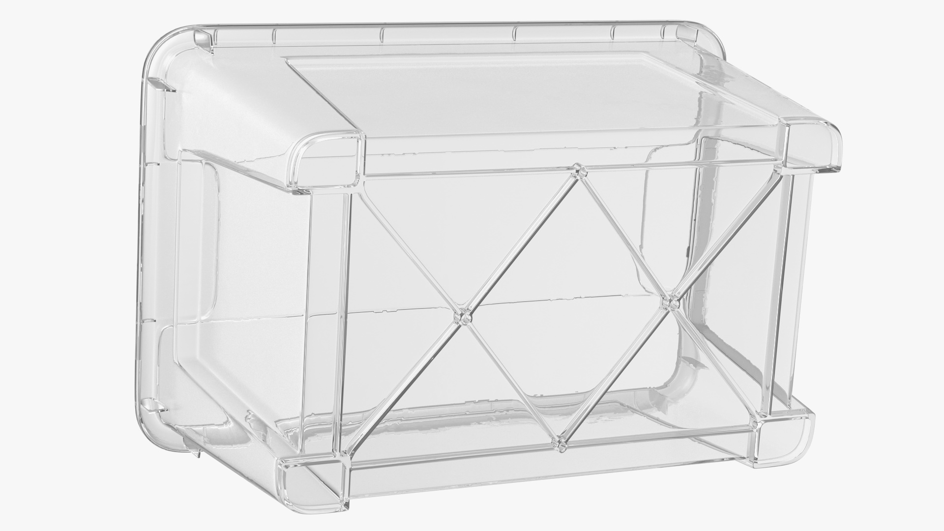 Small Transparent Plastic Container with Lid 3D model