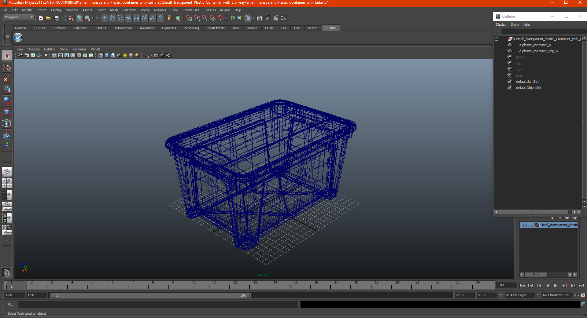 Small Transparent Plastic Container with Lid 3D model