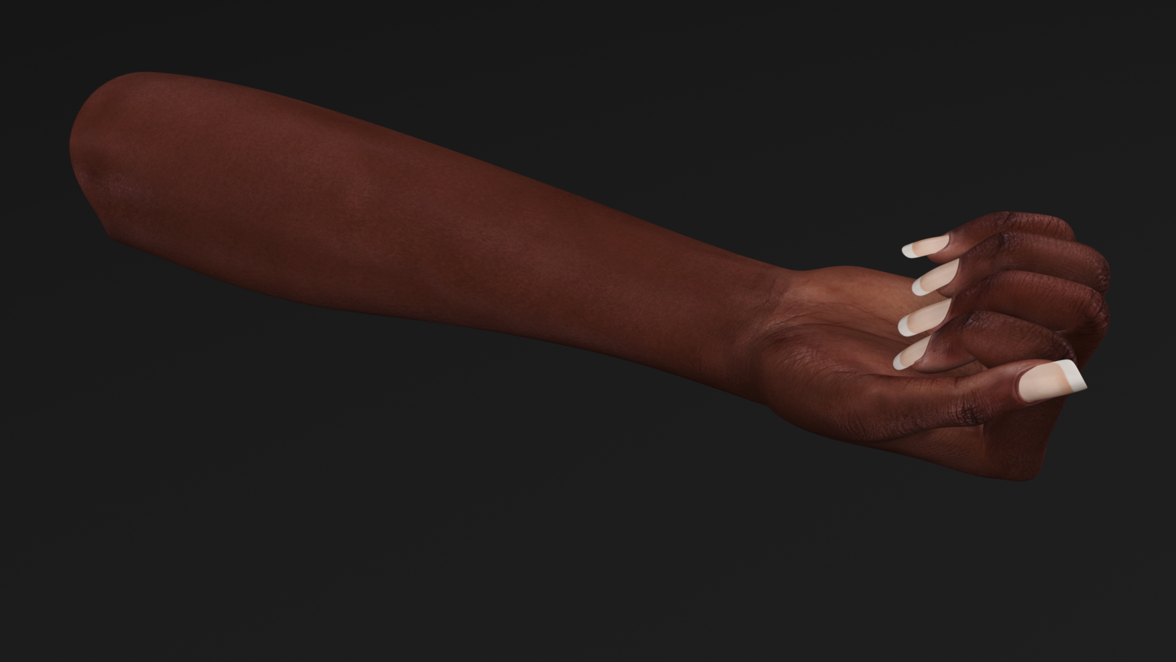 3D Dark Skinned Woman Fist model