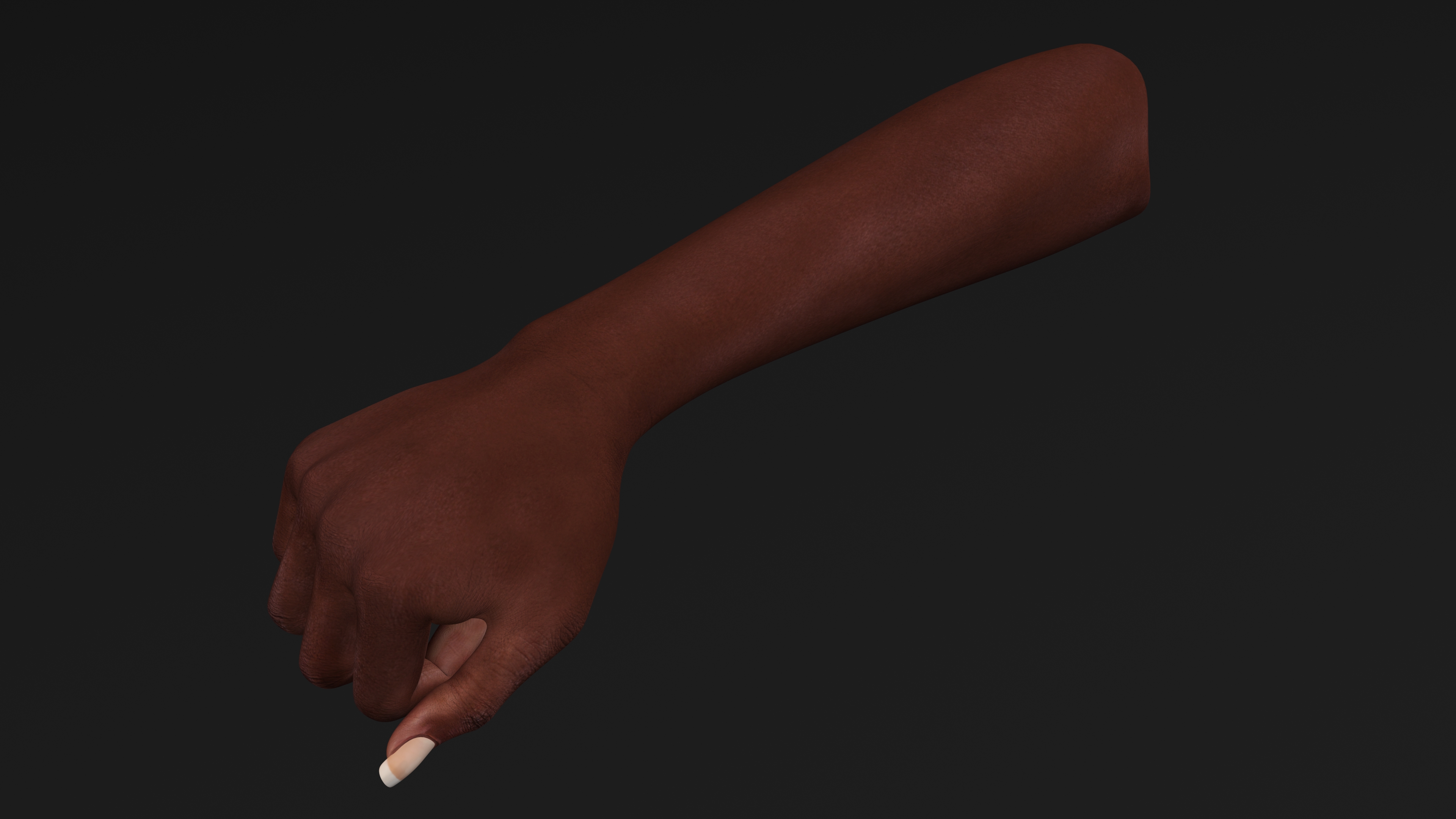 3D Dark Skinned Woman Fist model