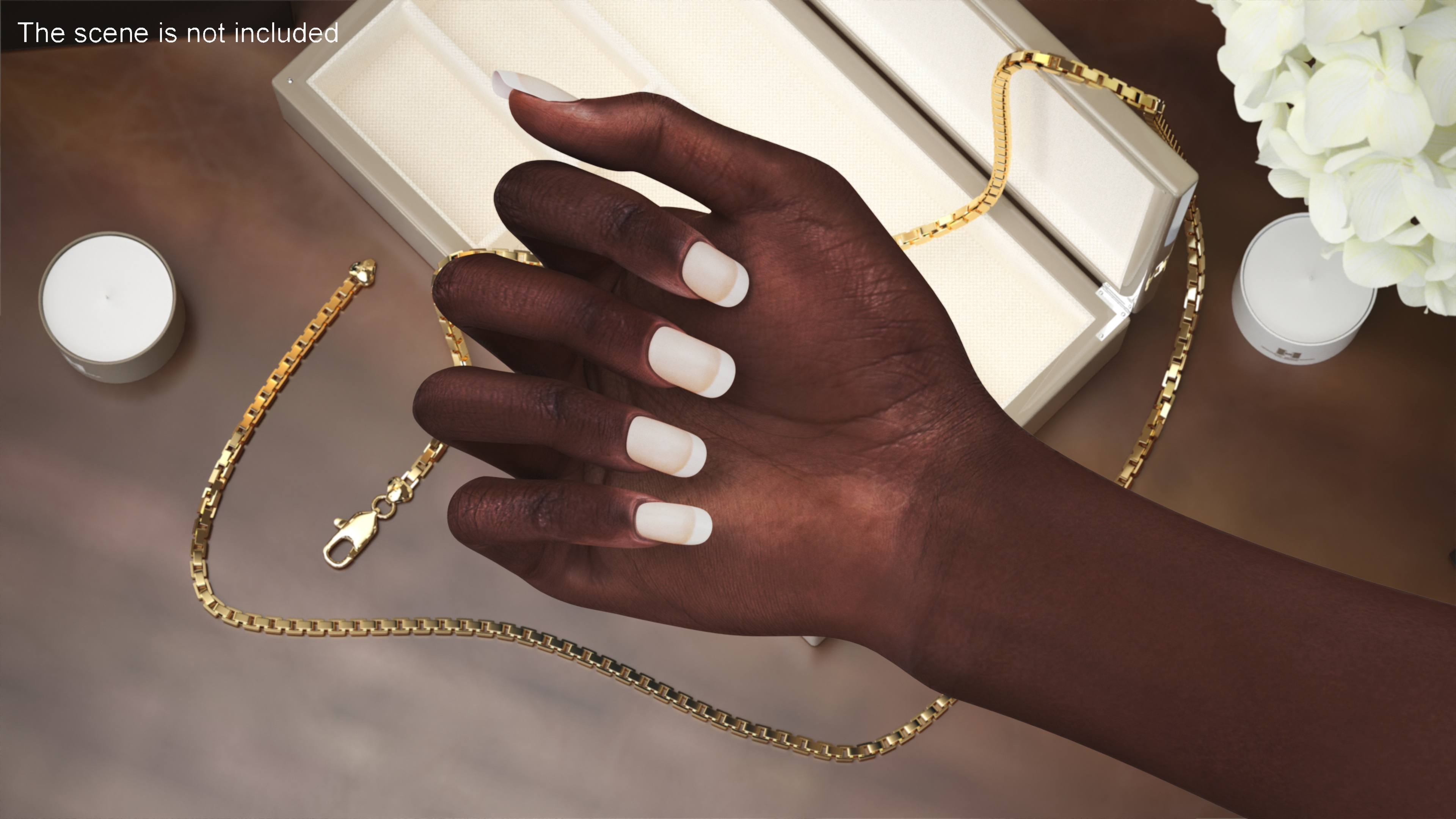 3D Dark Skinned Woman Fist model