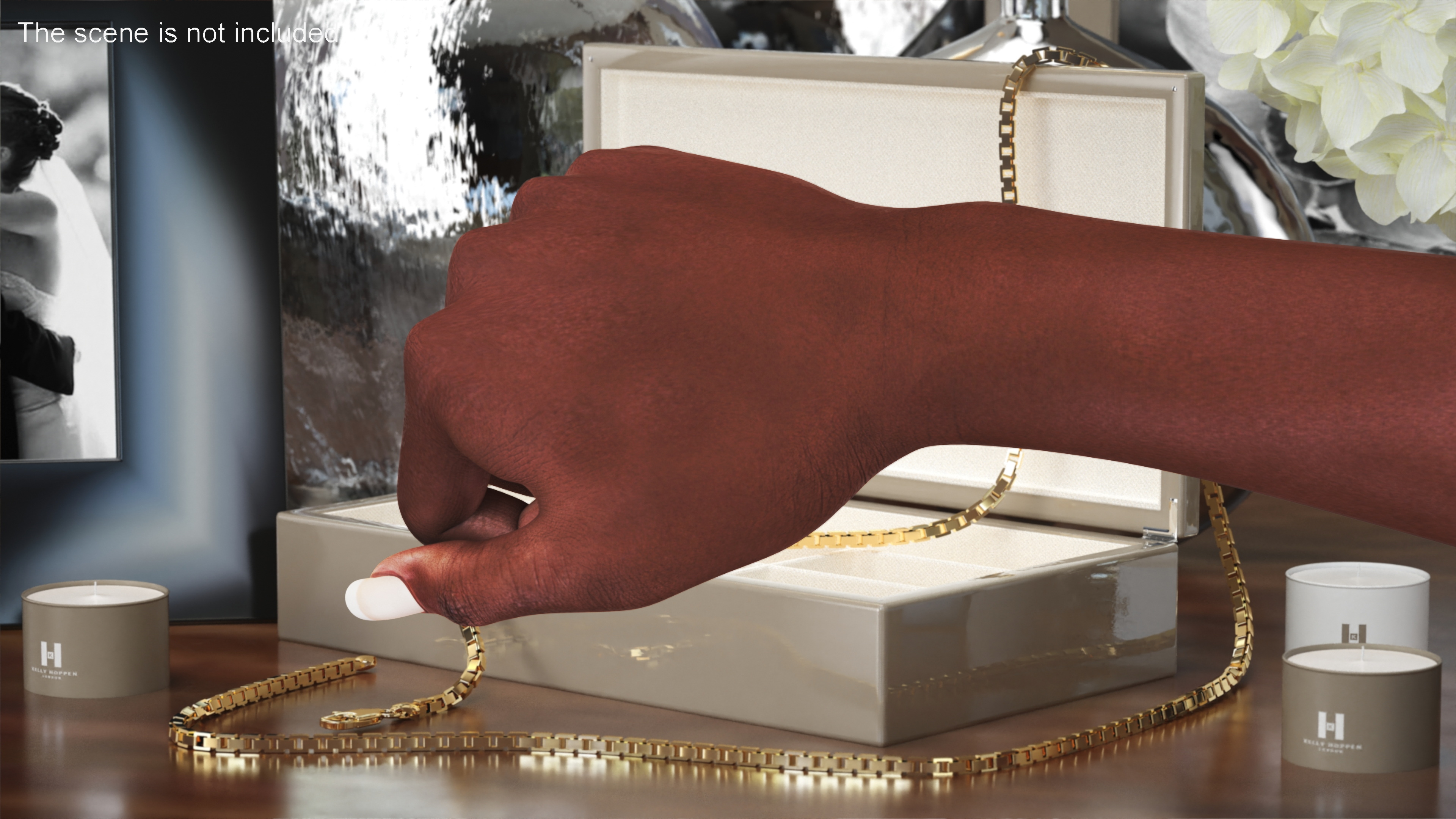 3D Dark Skinned Woman Fist model