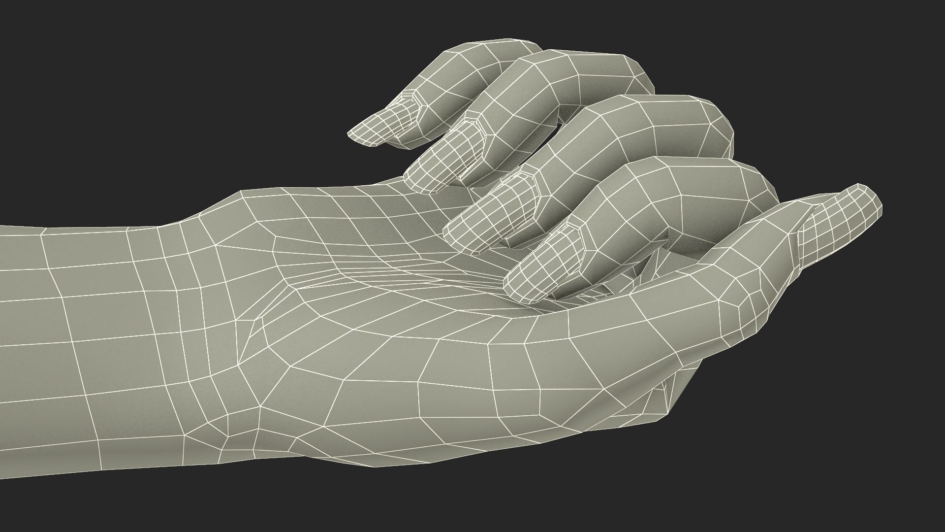 3D Dark Skinned Woman Fist model