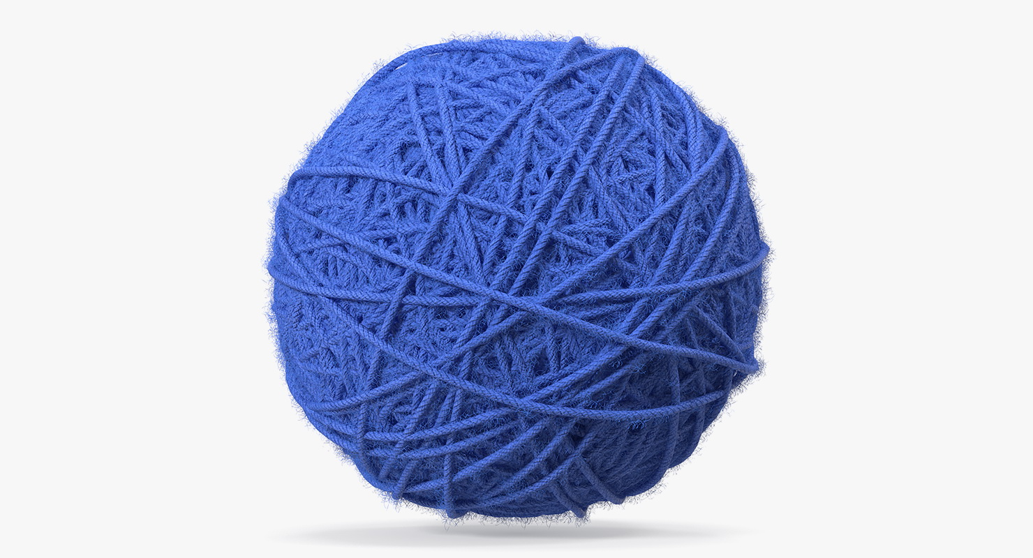 Blue Wool Yarn Ball 3D model