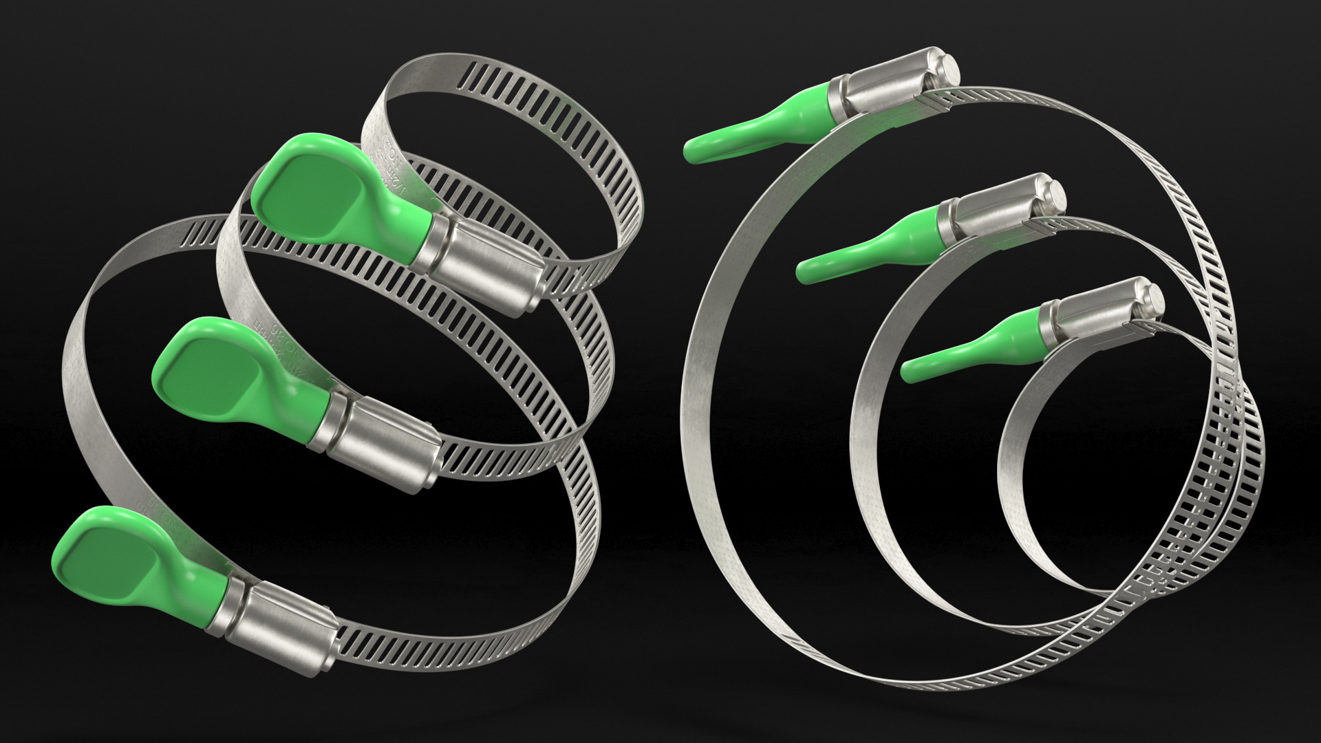 3D Worm Gear Hose Clamp with Key Set model