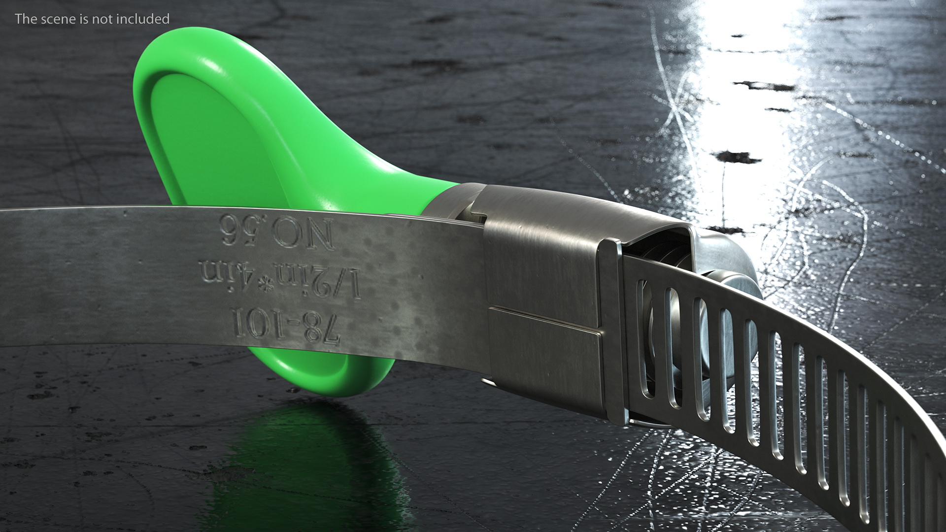 3D Worm Gear Hose Clamp with Key Set model