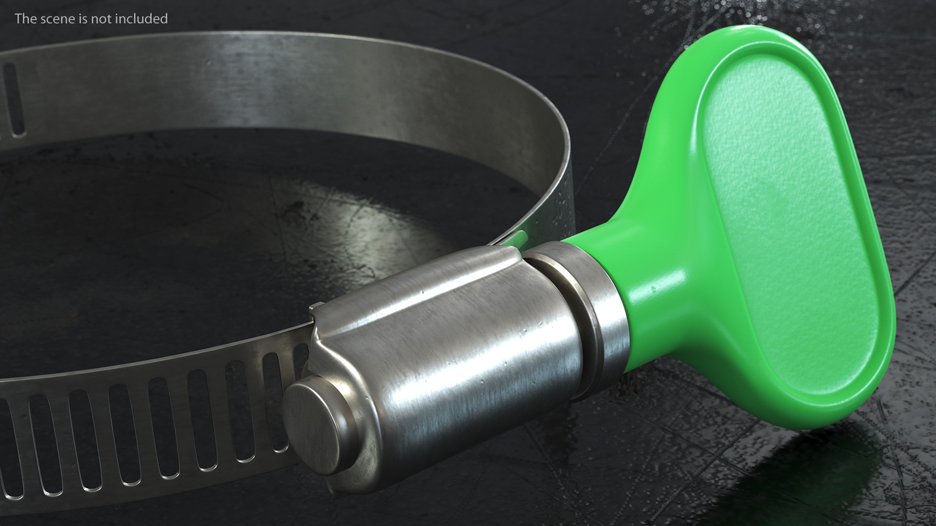 3D Worm Gear Hose Clamp with Key Set model