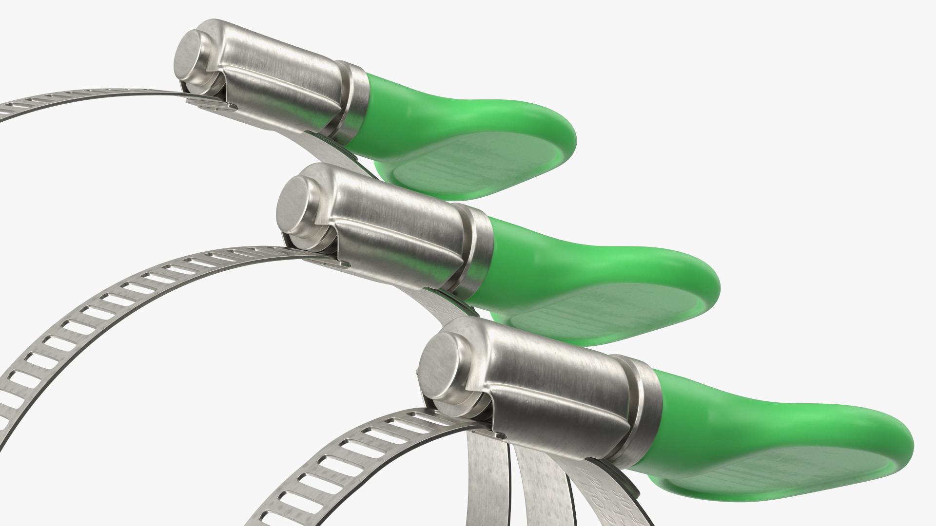 3D Worm Gear Hose Clamp with Key Set model