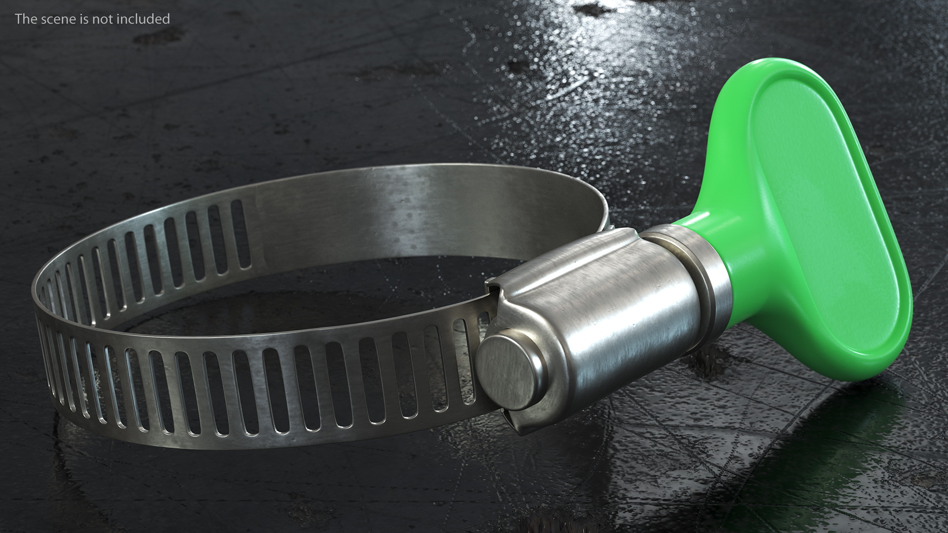 3D Worm Gear Hose Clamp with Key Set model