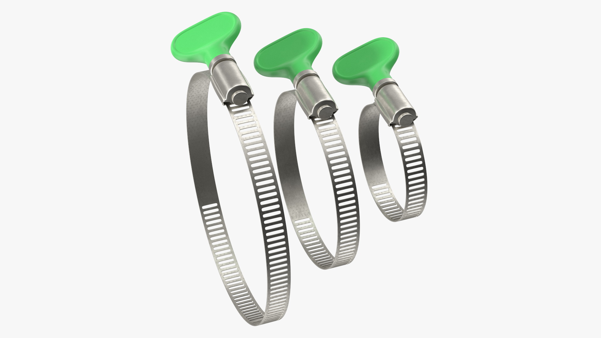 3D Worm Gear Hose Clamp with Key Set model