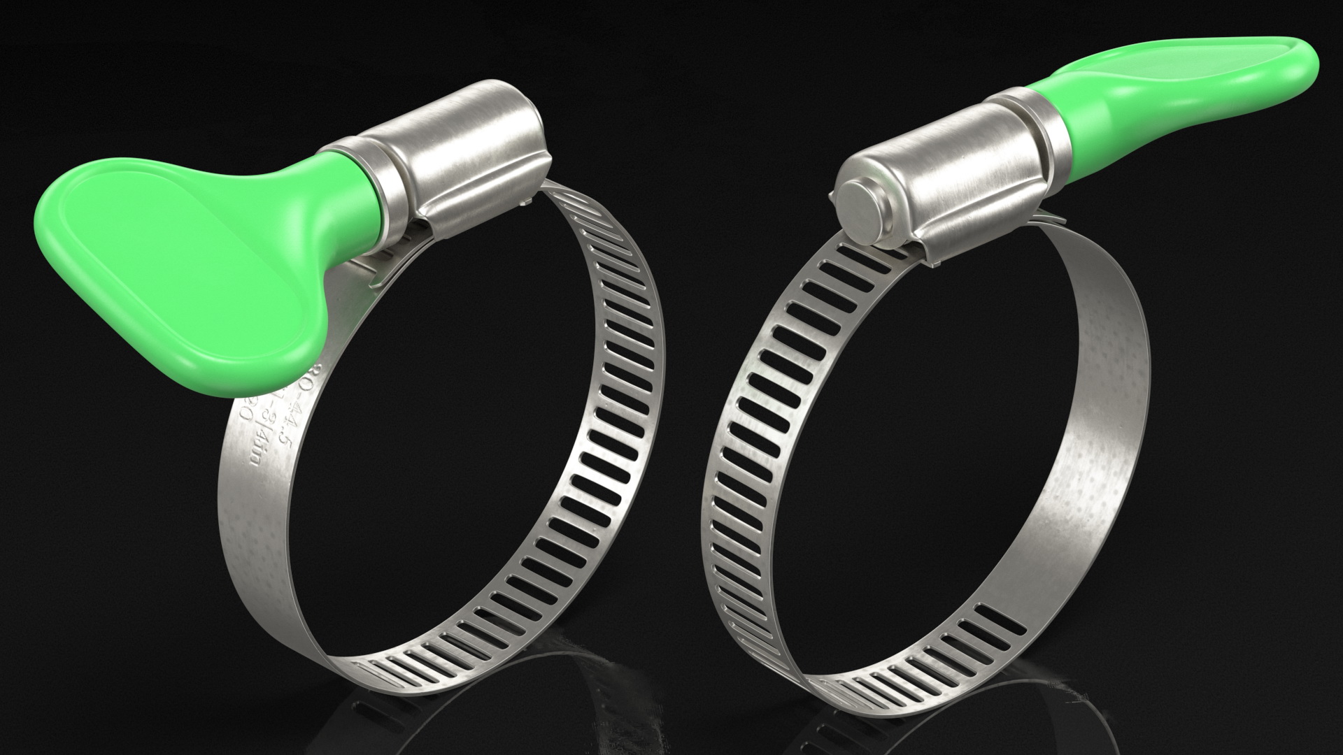 3D Worm Gear Hose Clamp with Key Set model