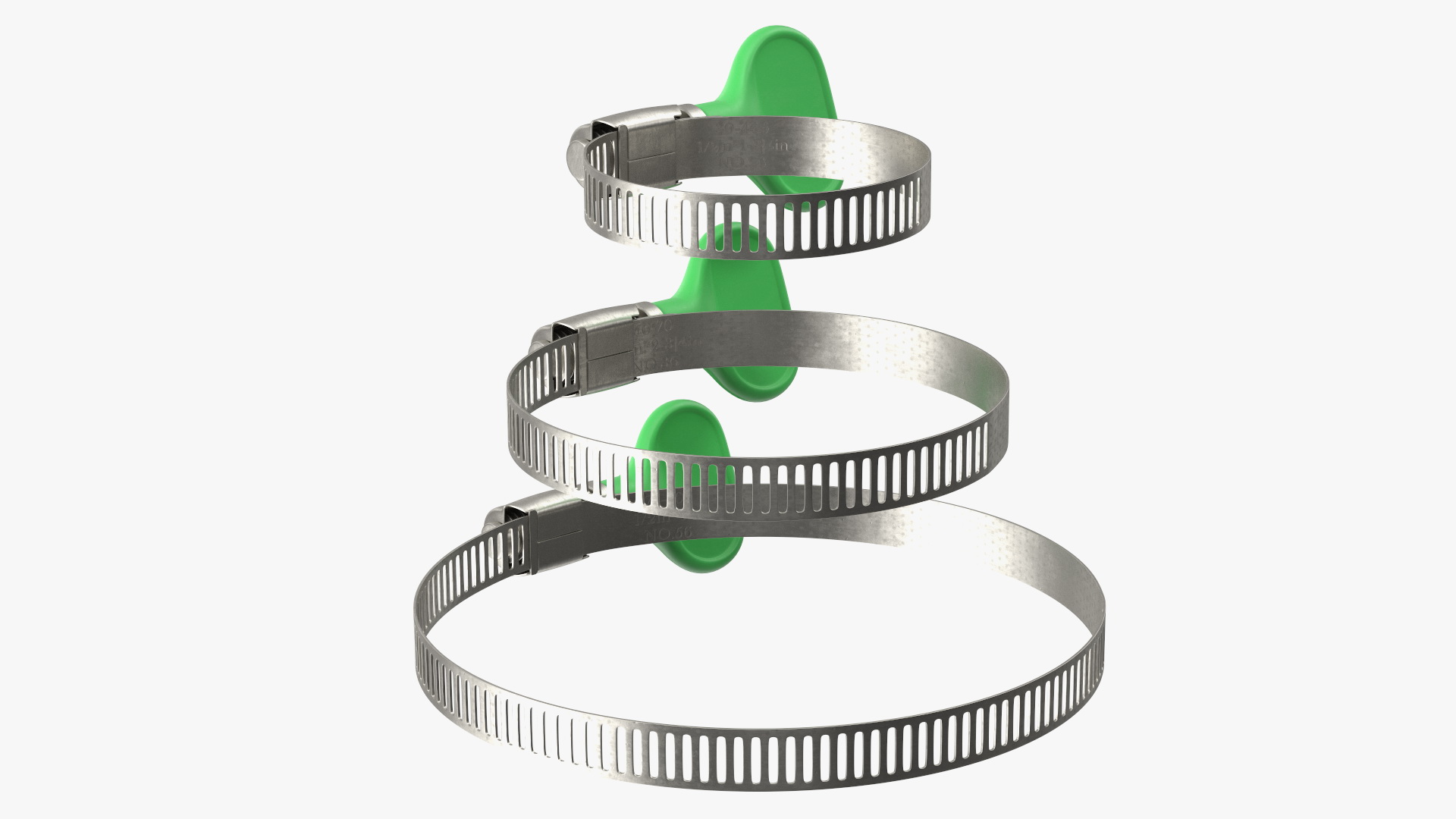 3D Worm Gear Hose Clamp with Key Set model