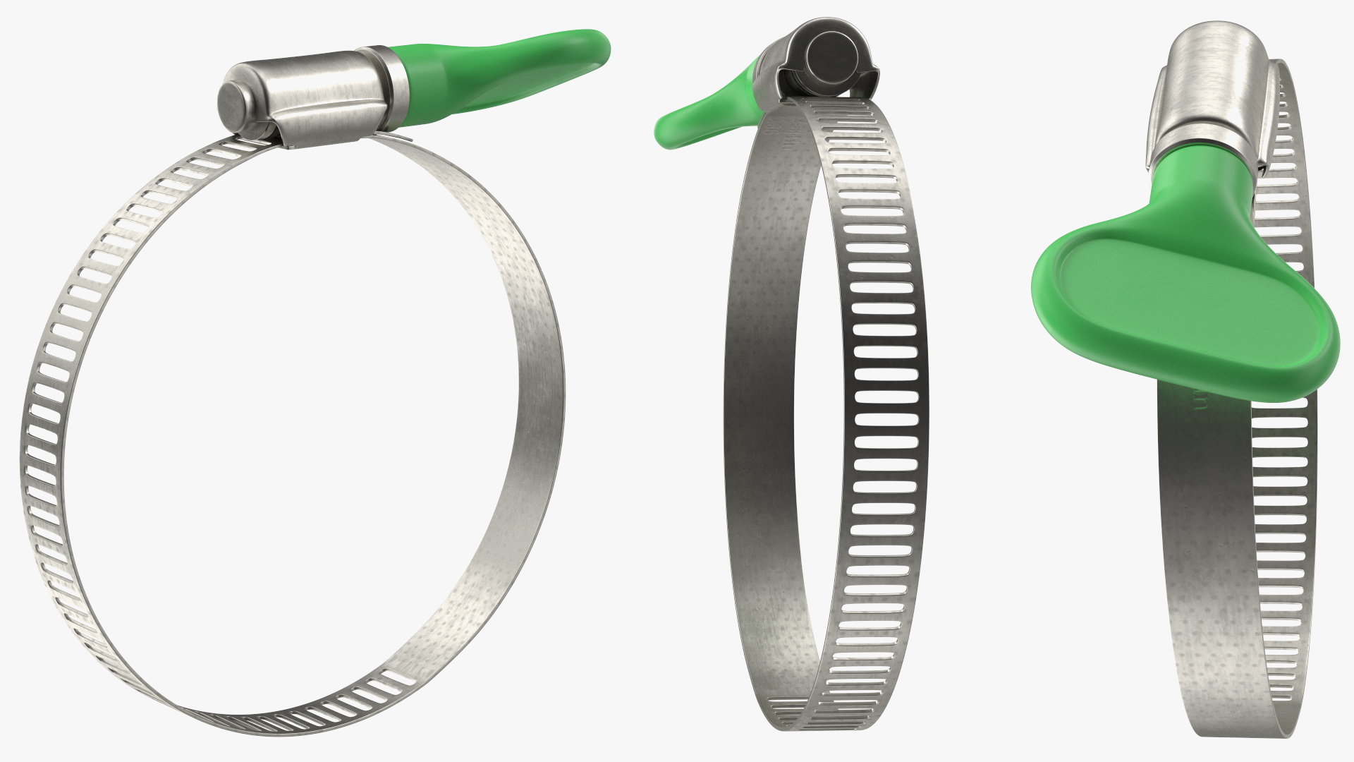 3D Worm Gear Hose Clamp with Key Set model