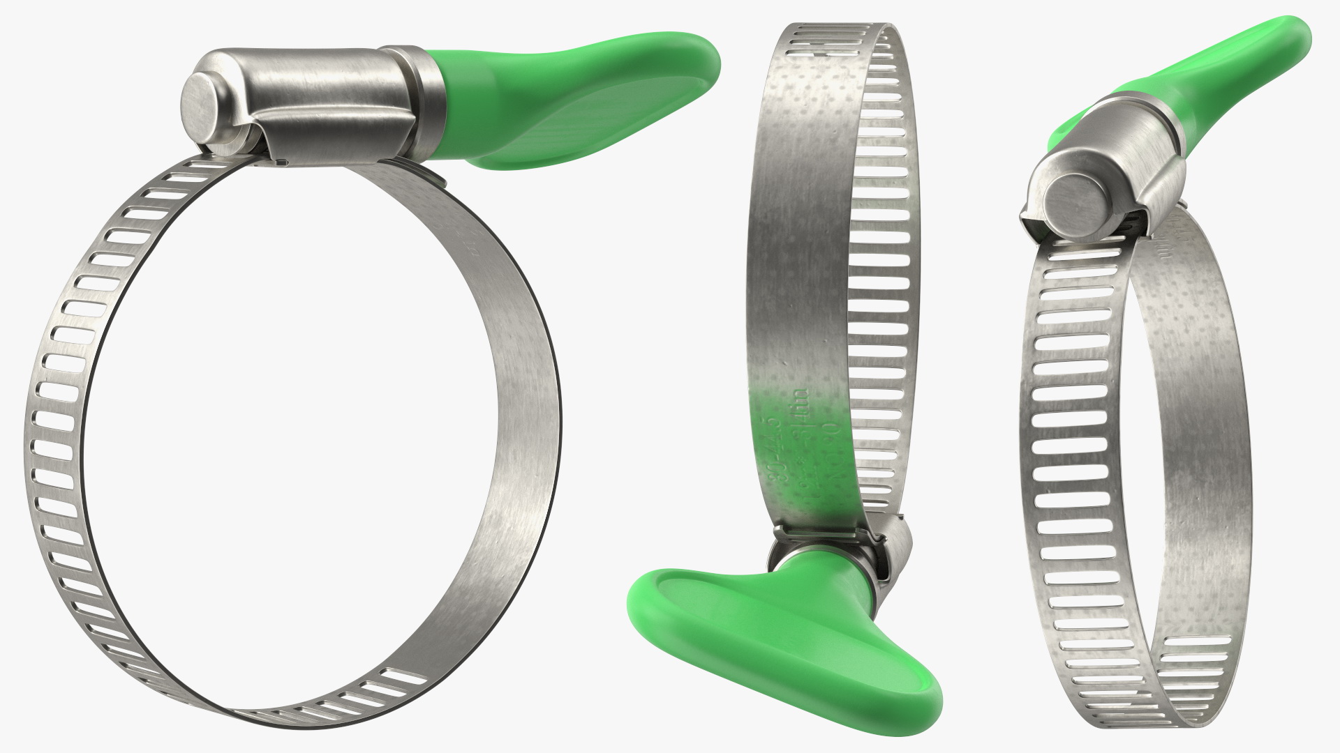 3D Worm Gear Hose Clamp with Key Set model