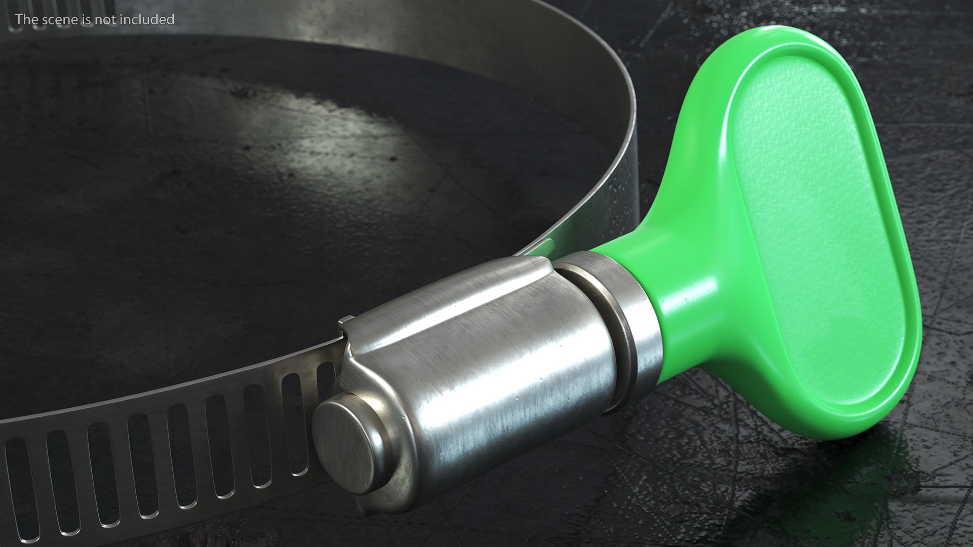 3D Worm Gear Hose Clamp with Key Set model