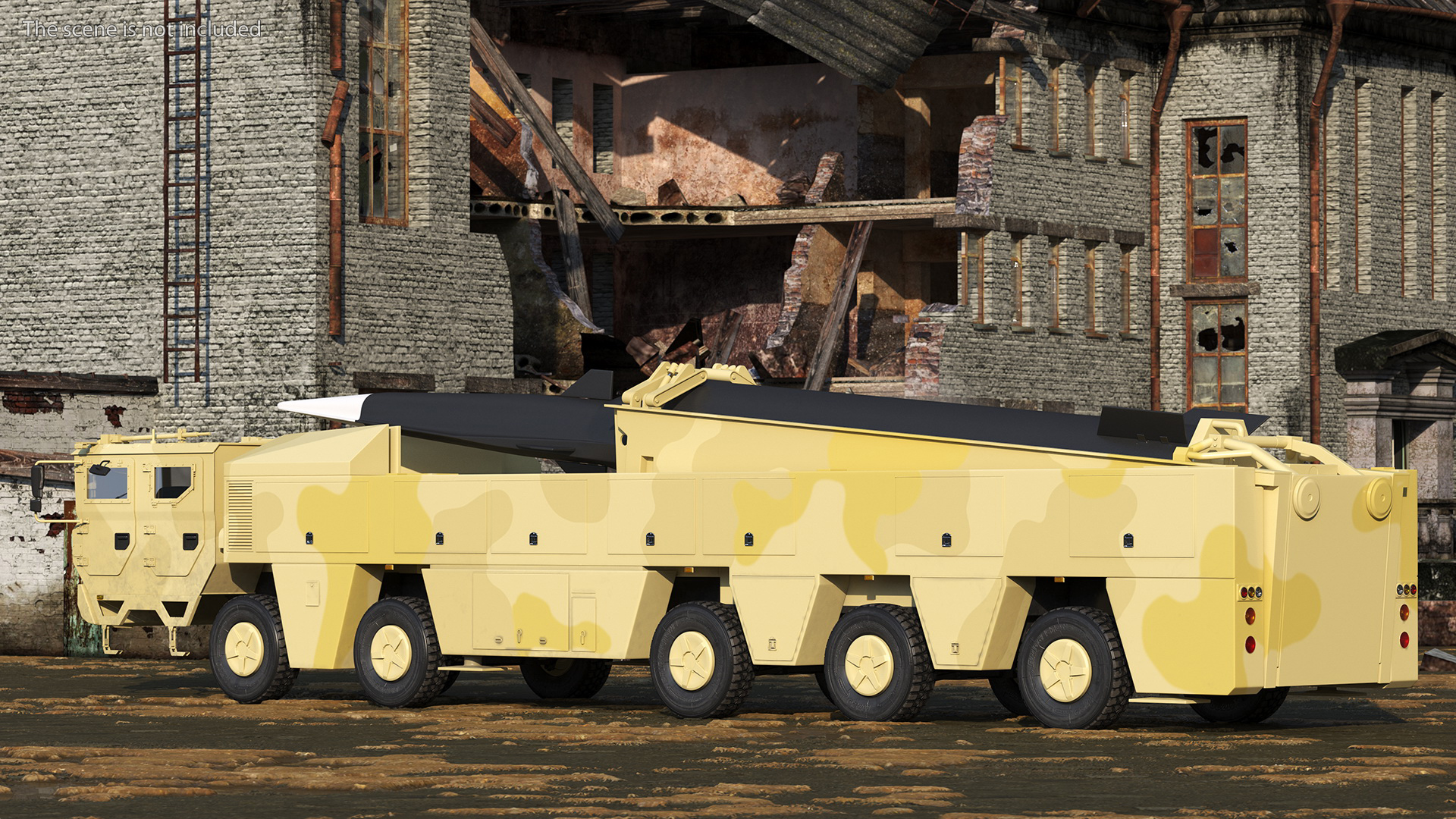 Atomic Missile on Road Mobile Vehicle 3D