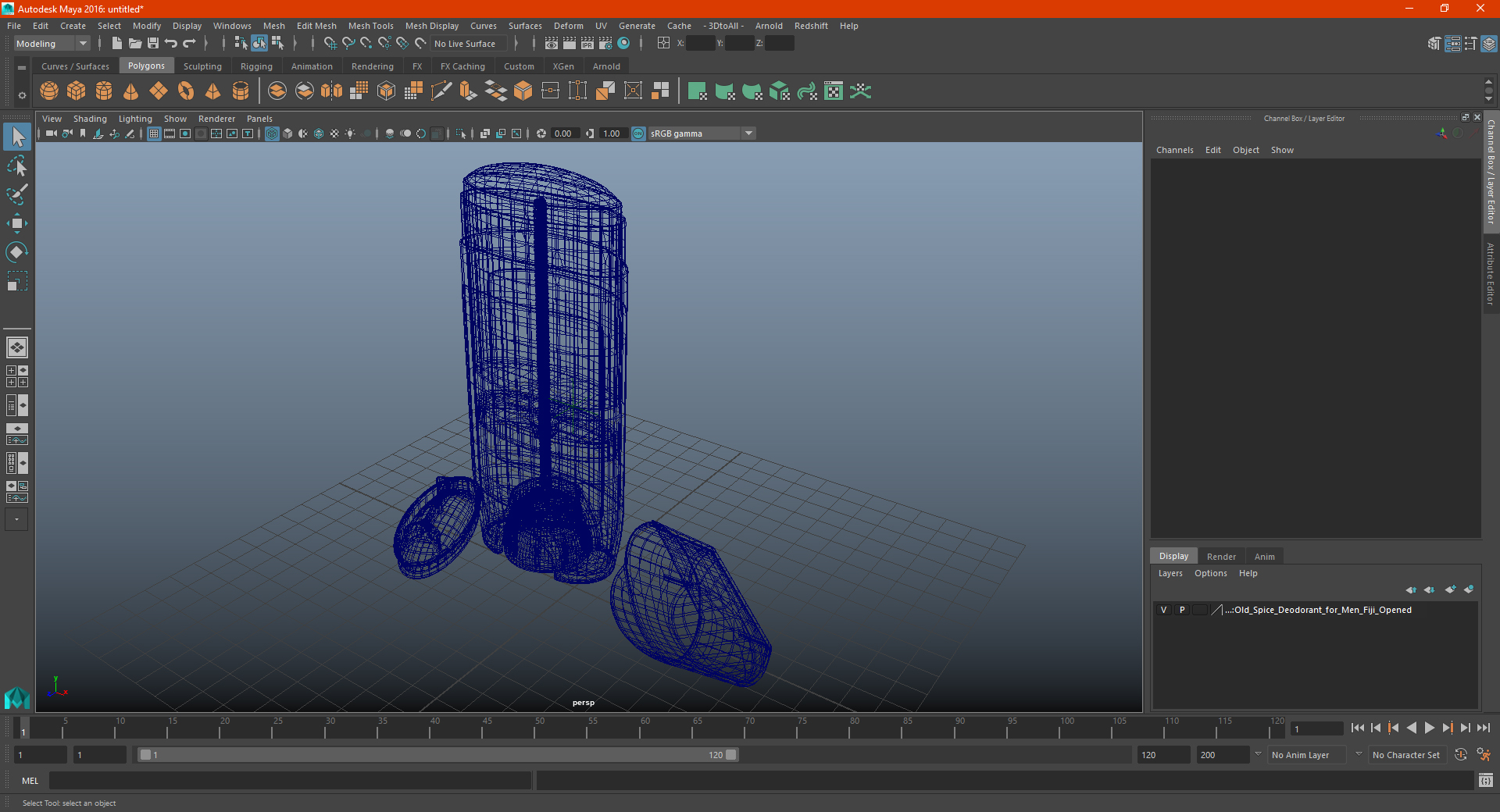 Old Spice Deodorant for Men Fiji Opened 3D model