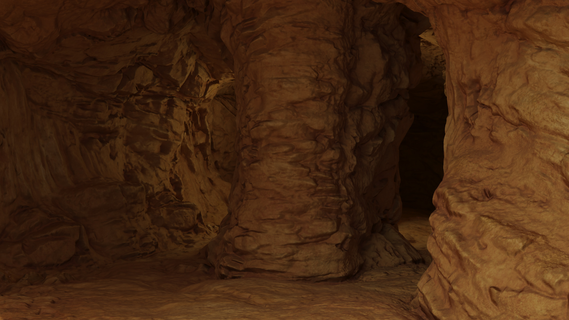 3D Realistic Cave Orange