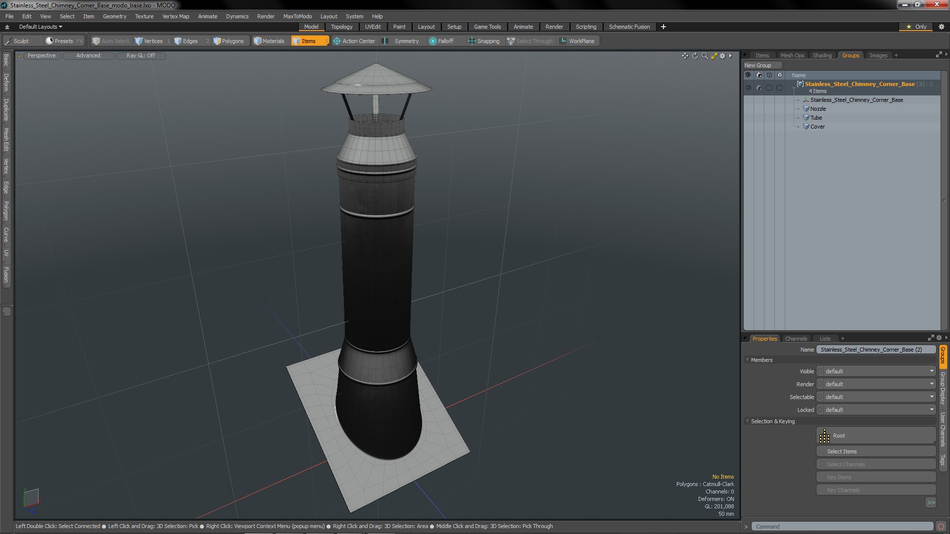 3D model Stainless Steel Chimney Corner Base