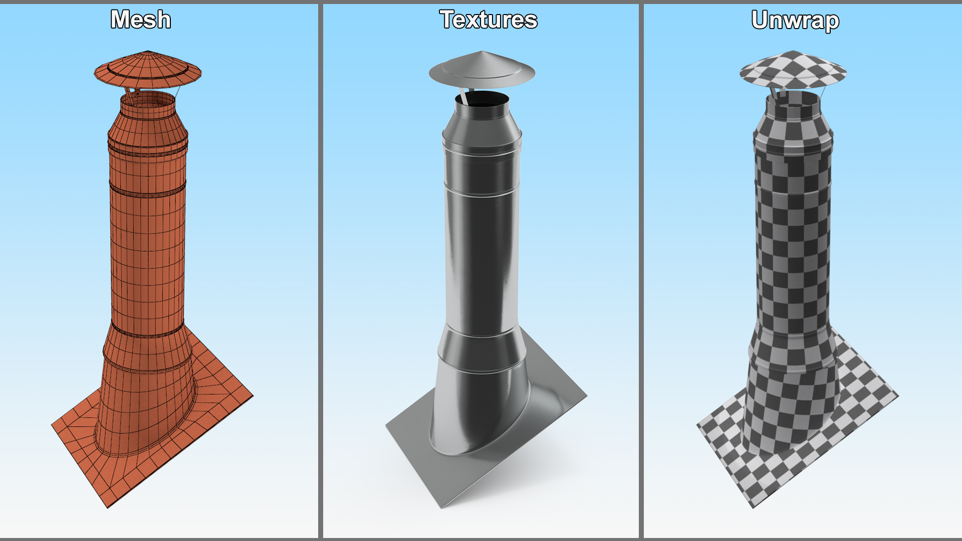 3D model Stainless Steel Chimney Corner Base