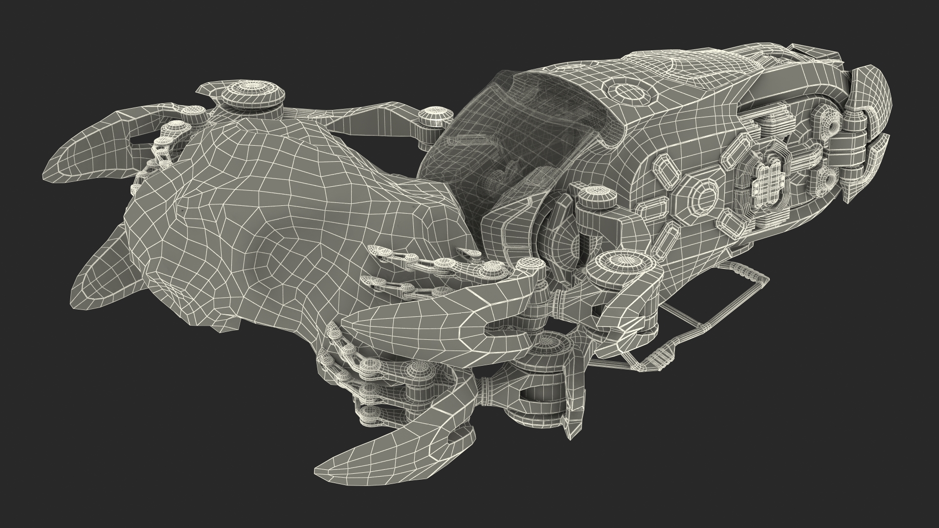 3D model Spaceship Loader with Asteroid