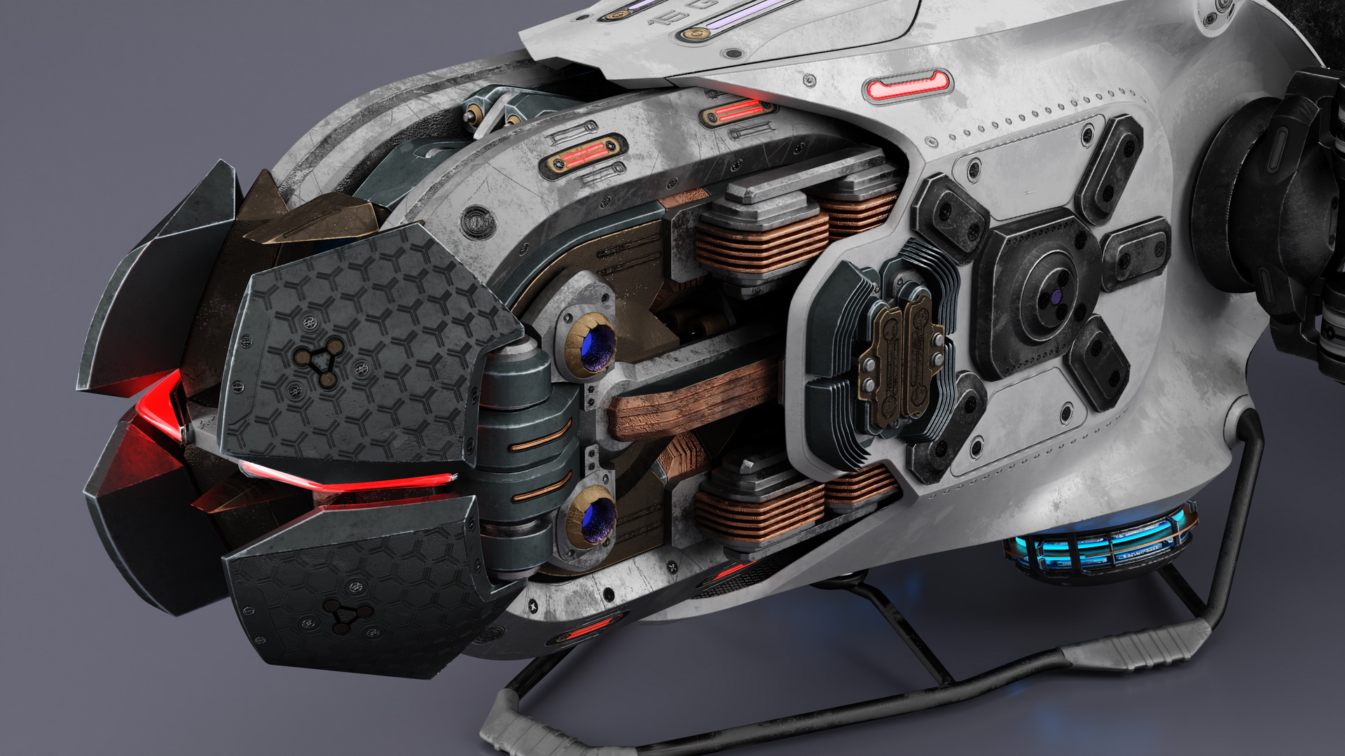 3D model Spaceship Loader with Asteroid
