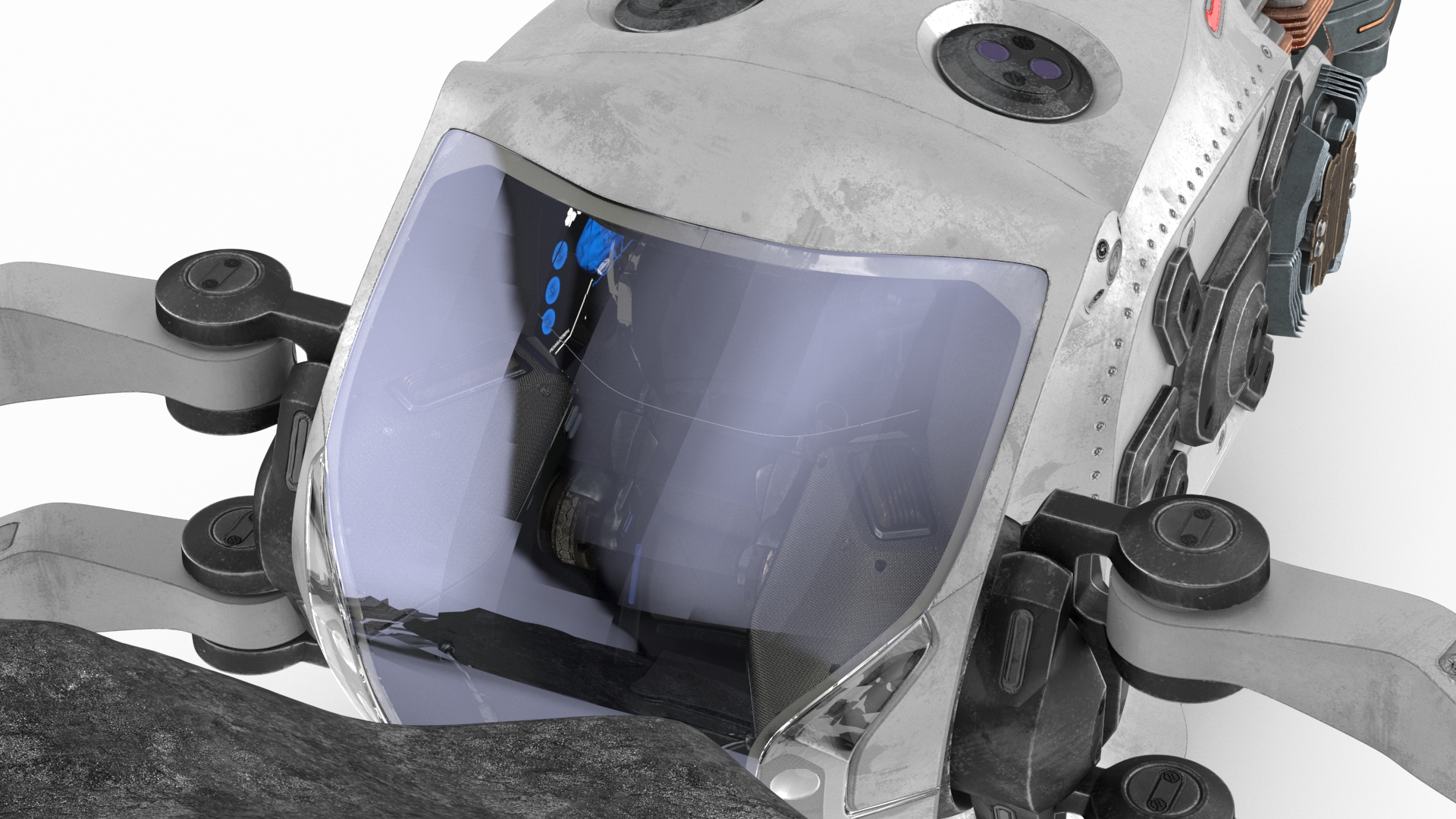 3D model Spaceship Loader with Asteroid