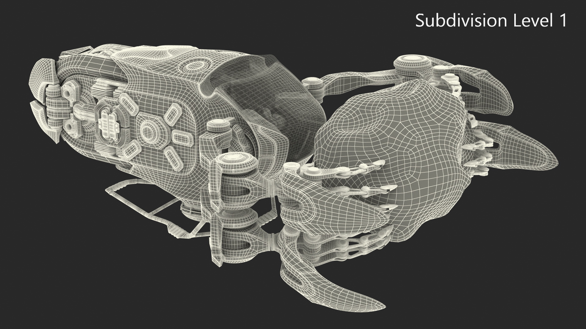 3D model Spaceship Loader with Asteroid