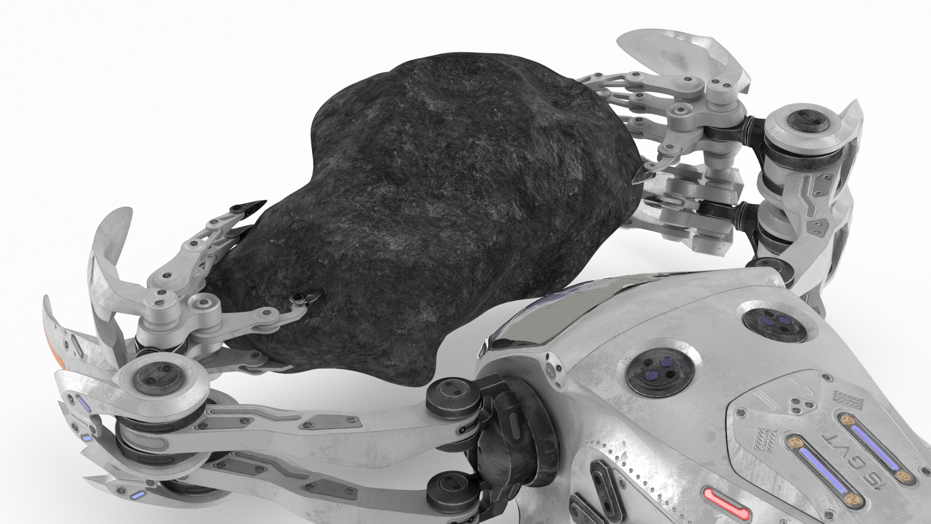 3D model Spaceship Loader with Asteroid
