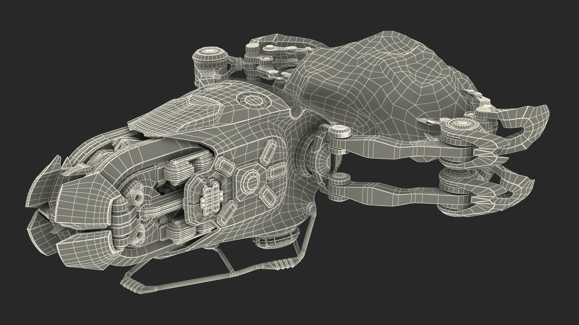 3D model Spaceship Loader with Asteroid