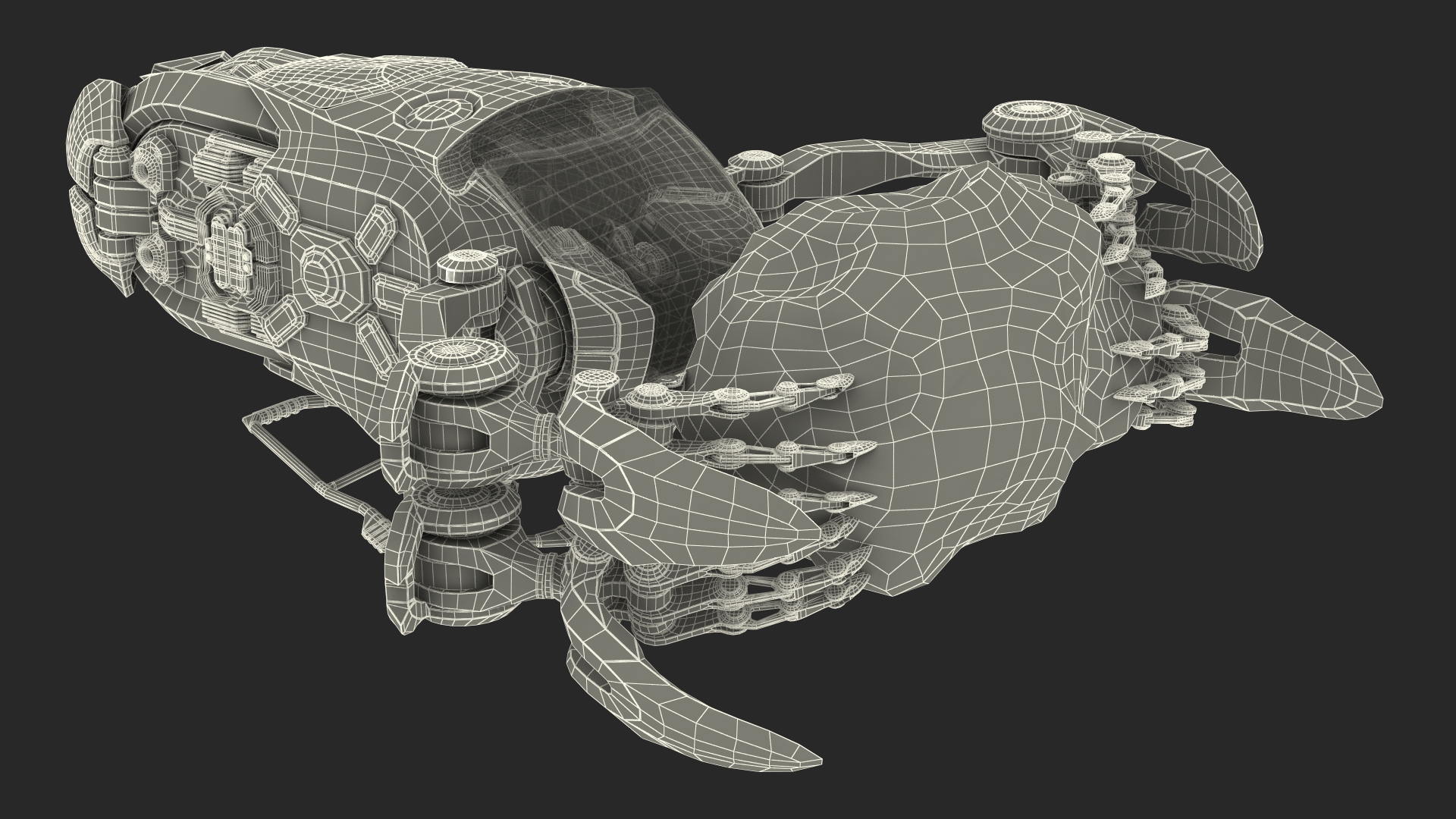 3D model Spaceship Loader with Asteroid