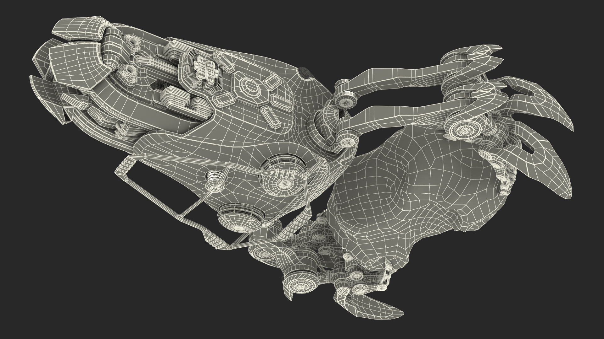 3D model Spaceship Loader with Asteroid
