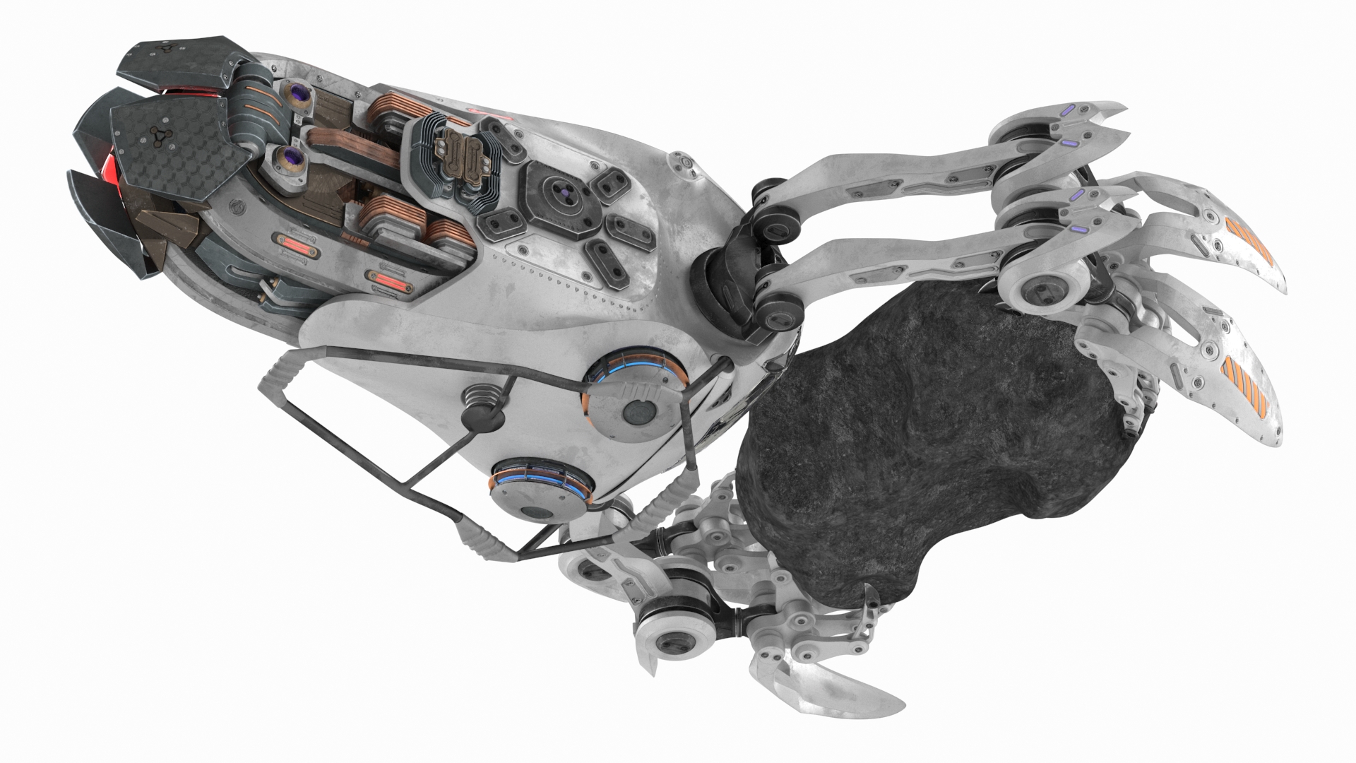 3D model Spaceship Loader with Asteroid