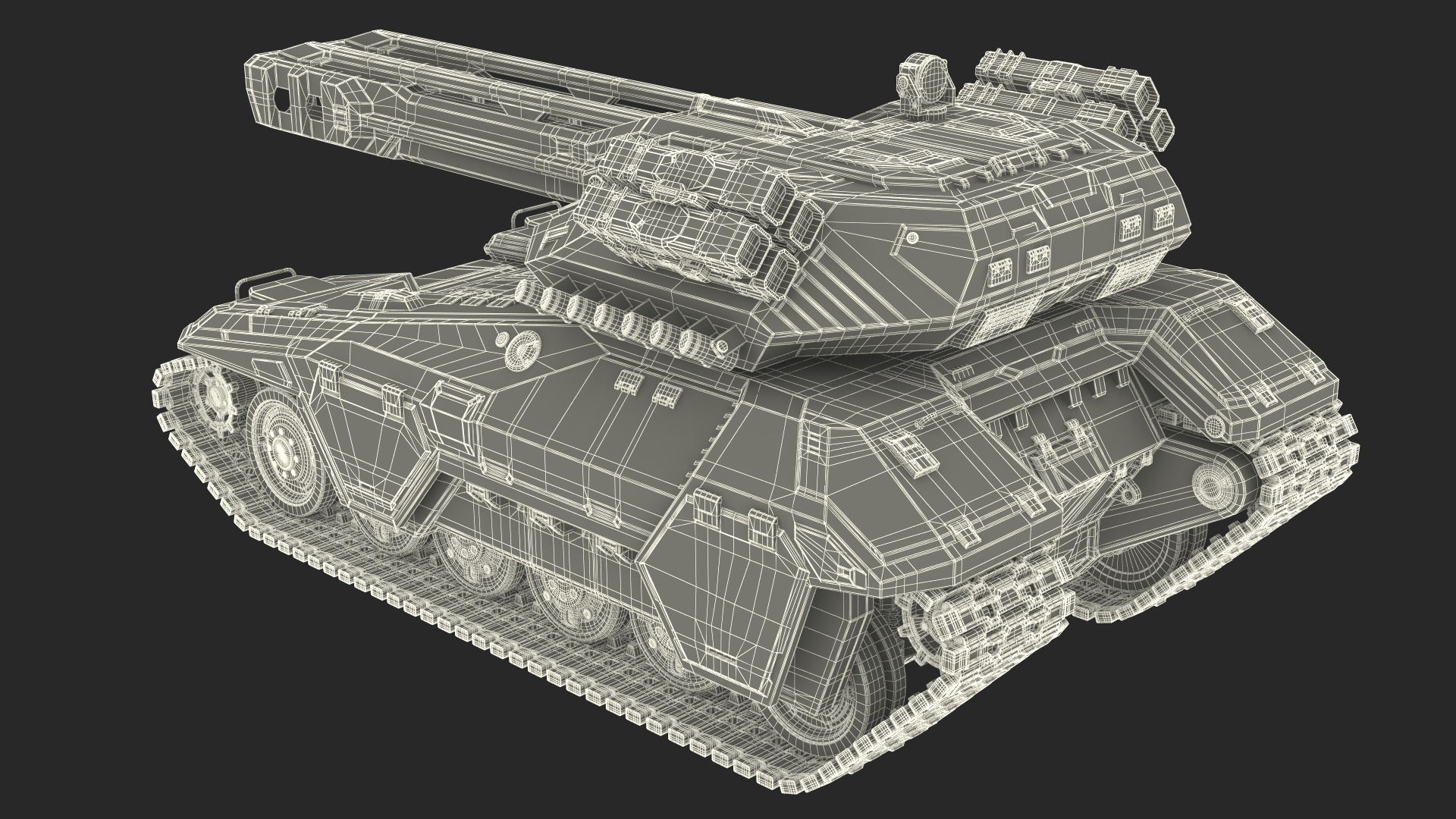 Futuristic Military Heavy Tank Rigged 3D