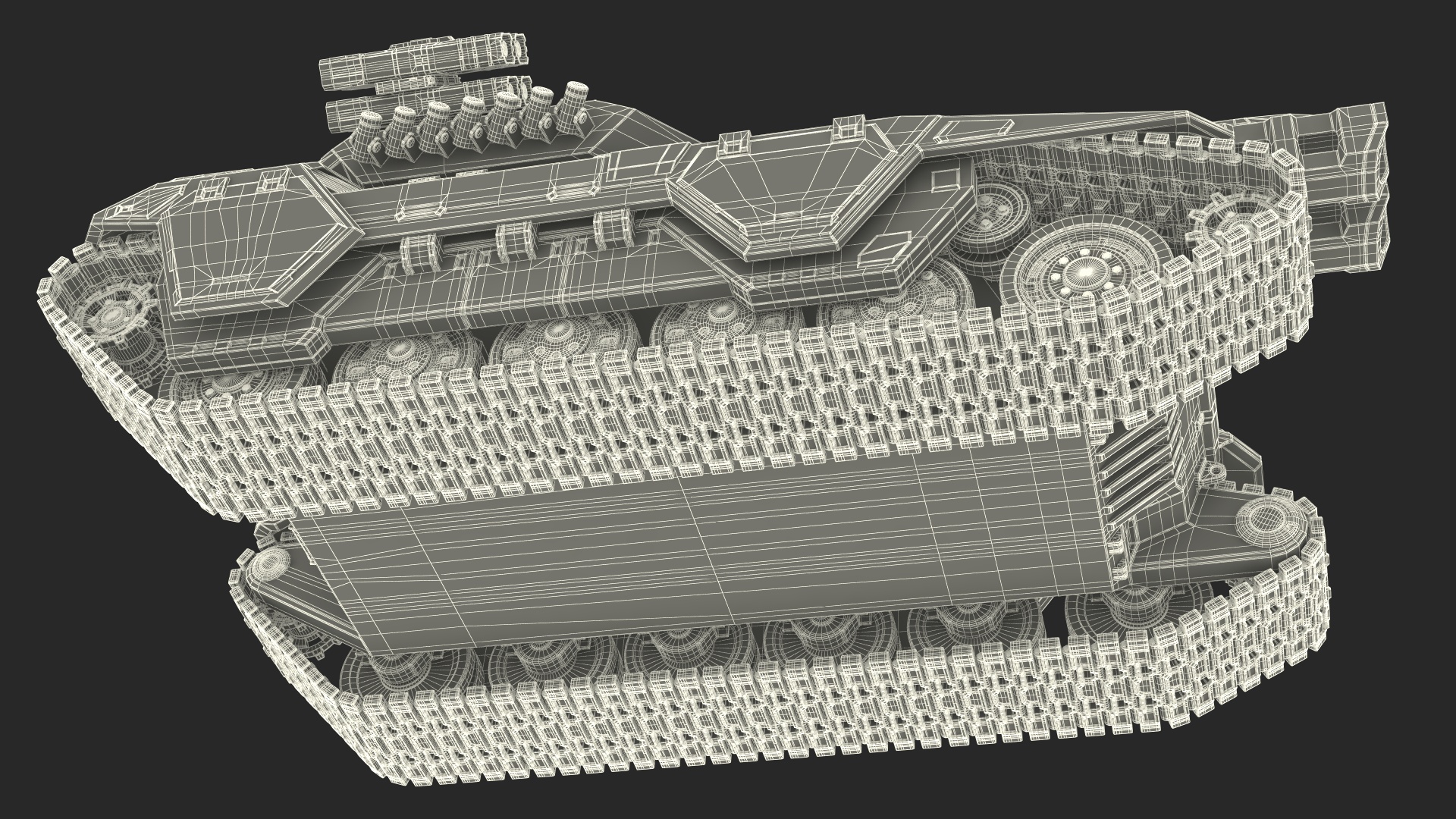 Futuristic Military Heavy Tank Rigged 3D