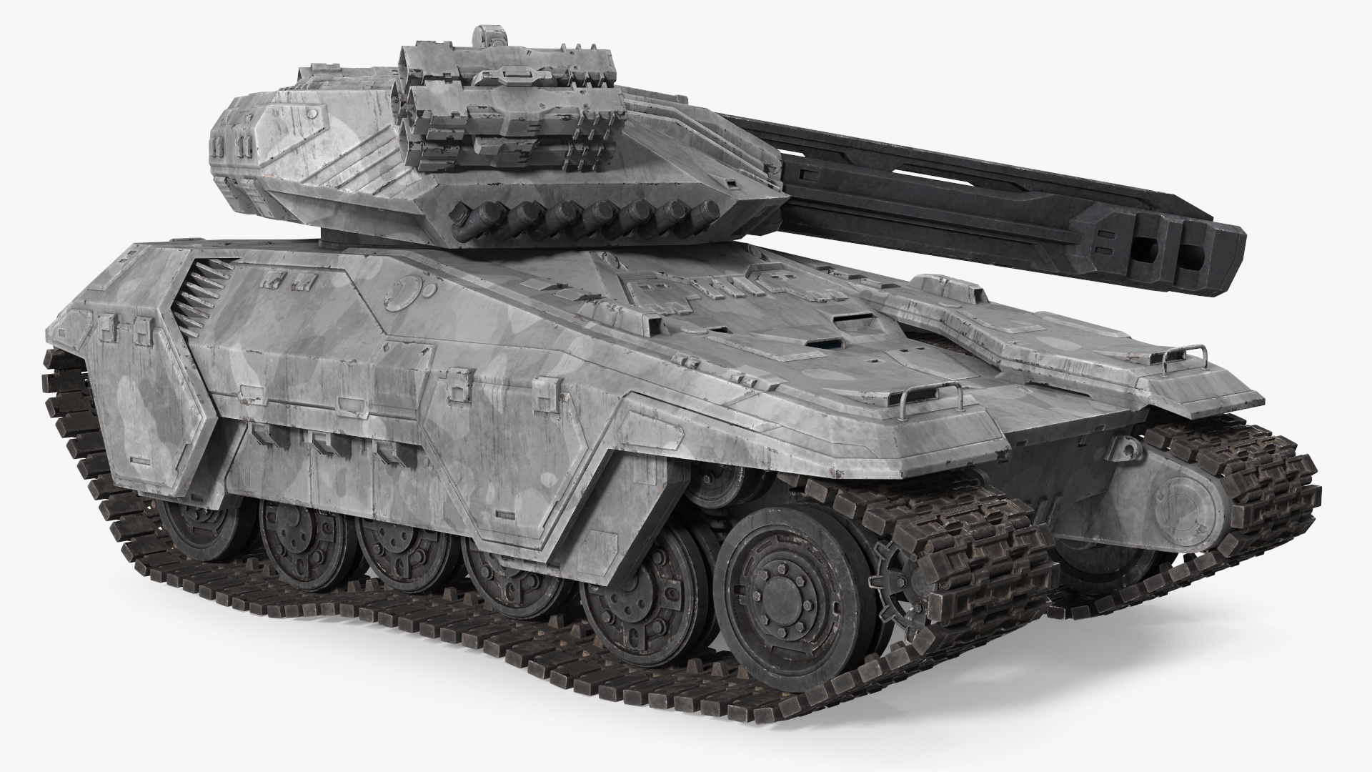 Futuristic Military Heavy Tank Rigged 3D