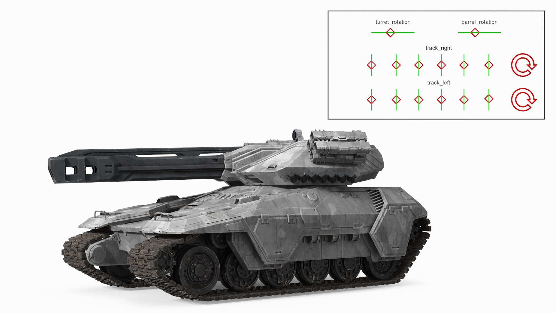 Futuristic Military Heavy Tank Rigged 3D