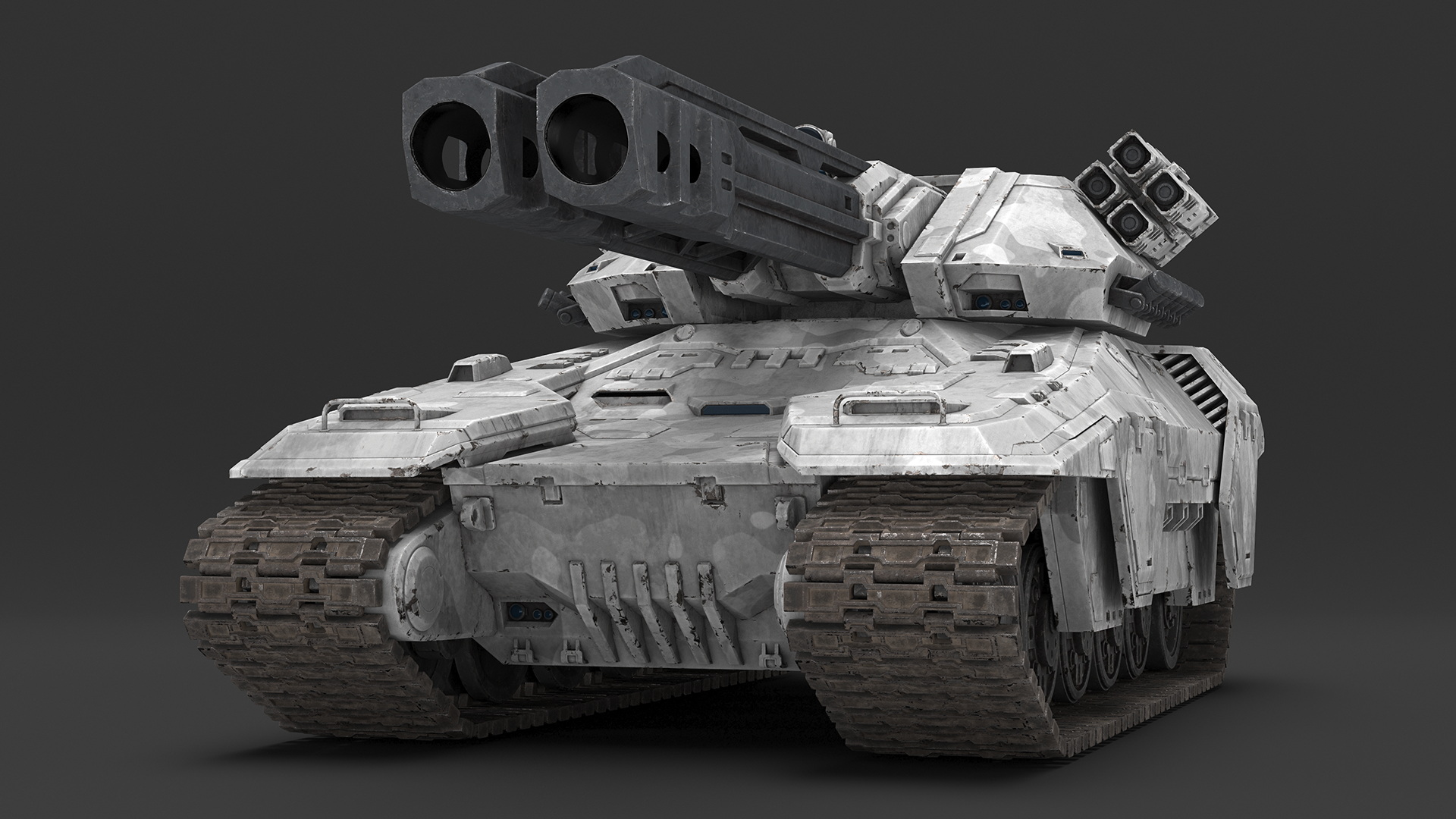 Futuristic Military Heavy Tank Rigged 3D