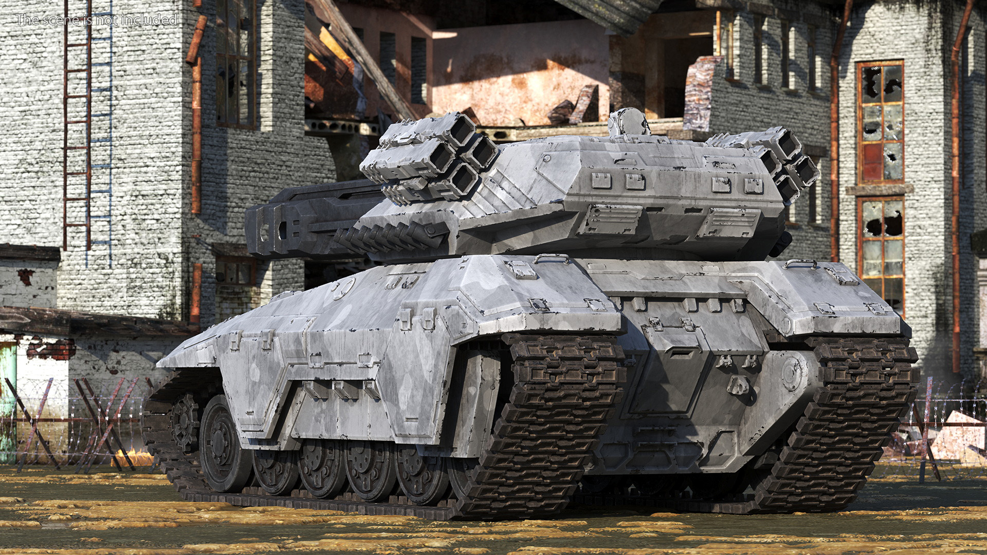 Futuristic Military Heavy Tank Rigged 3D
