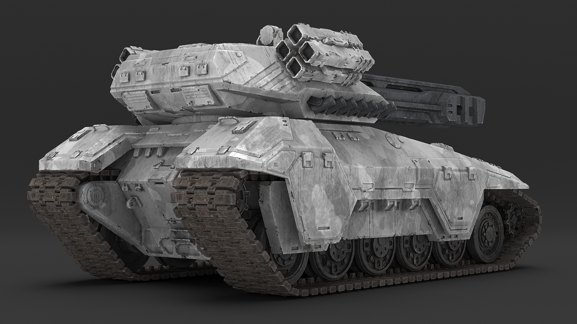 Futuristic Military Heavy Tank Rigged 3D
