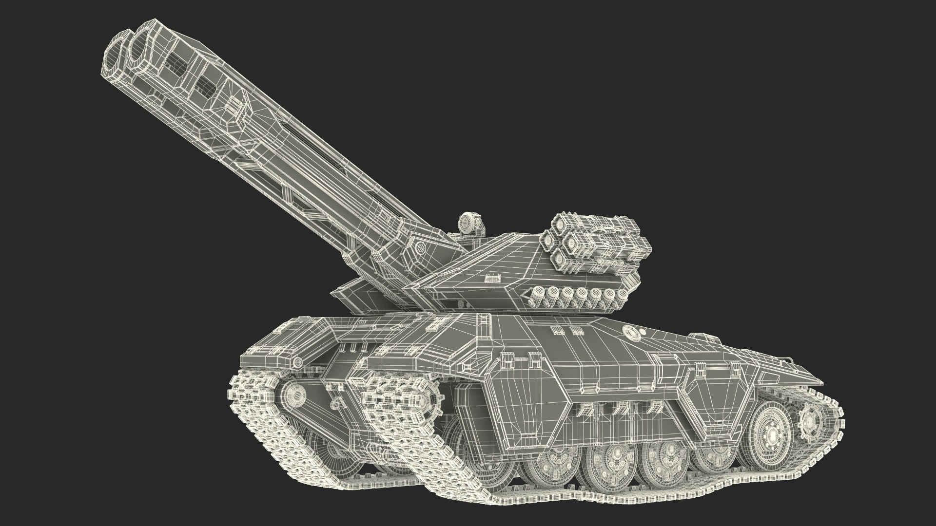Futuristic Military Heavy Tank Rigged 3D