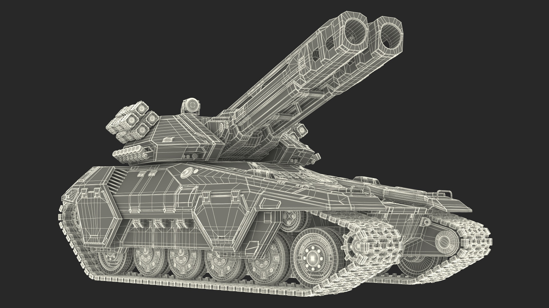 Futuristic Military Heavy Tank Rigged 3D