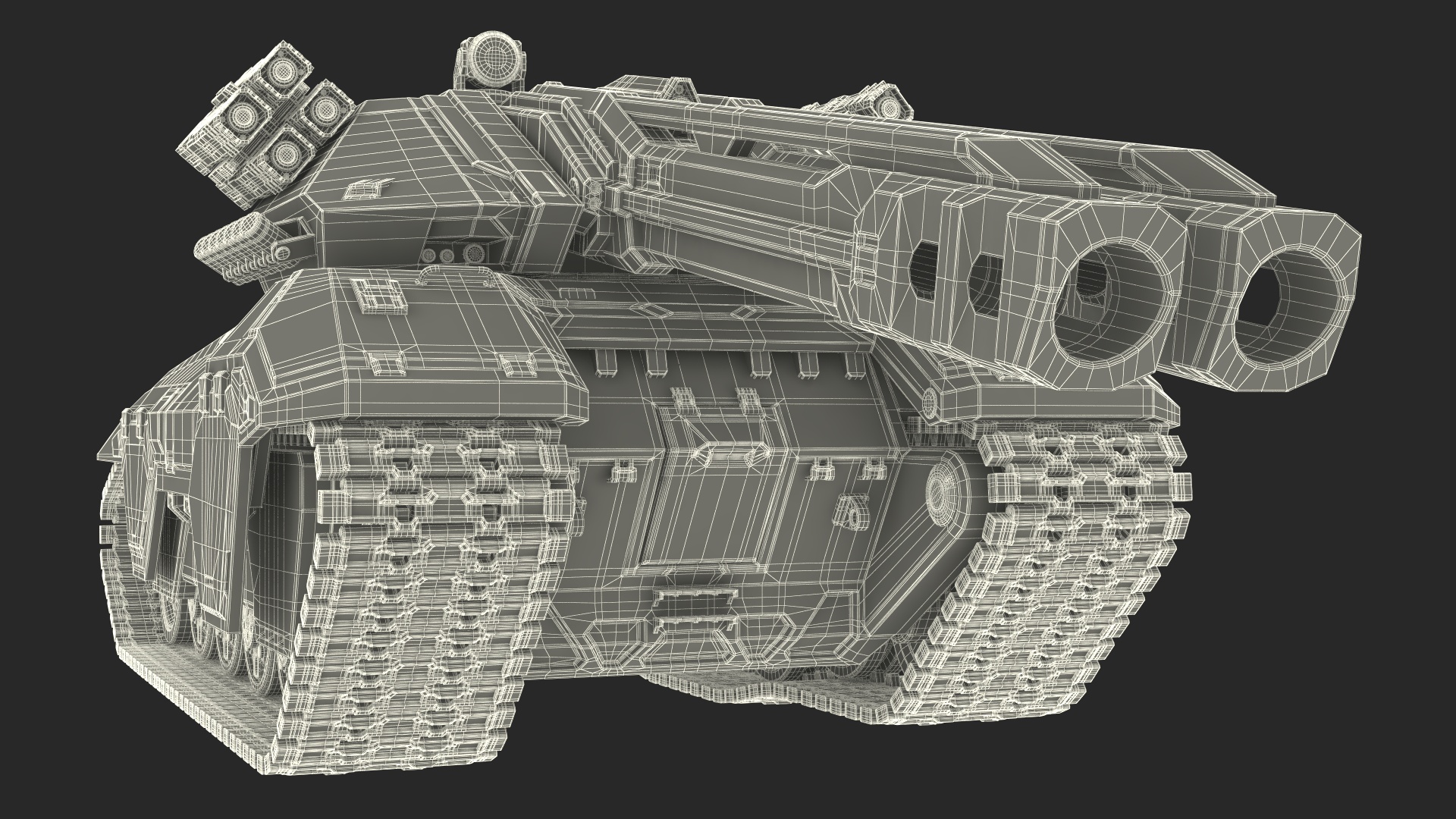 Futuristic Military Heavy Tank Rigged 3D