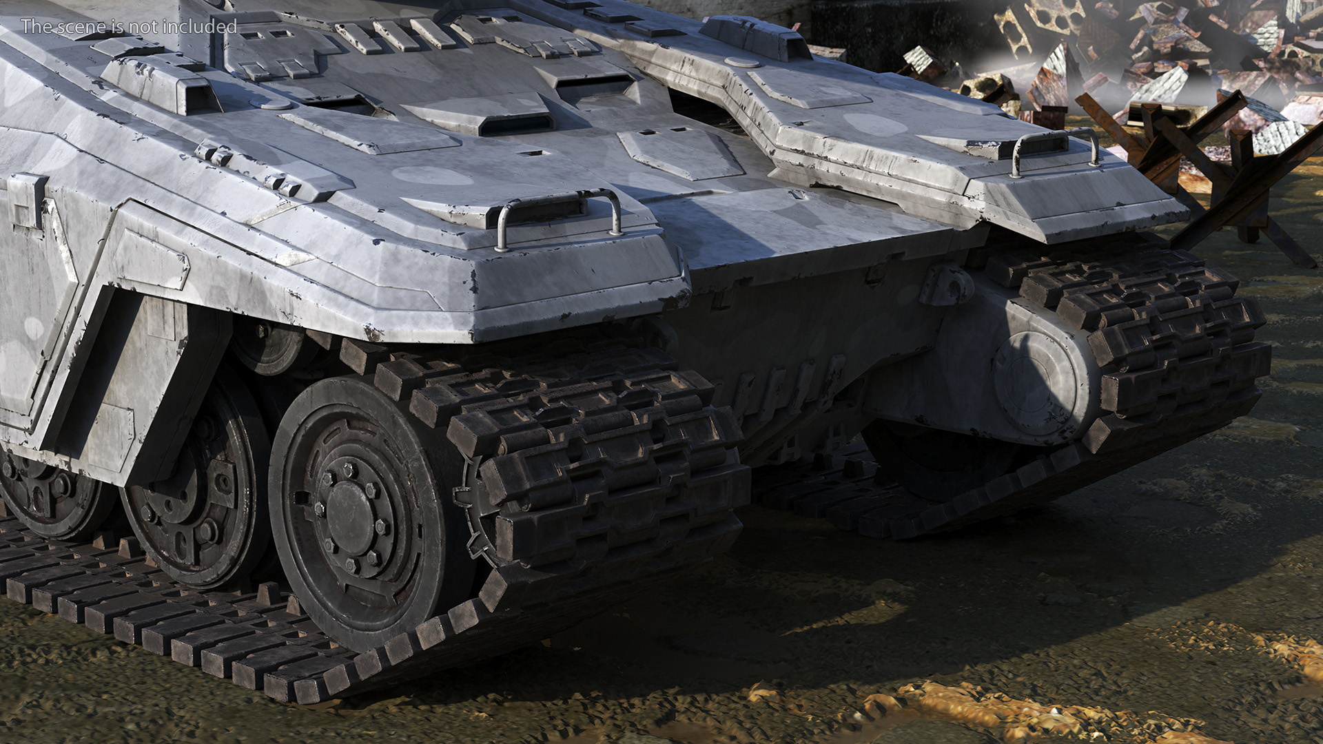 Futuristic Military Heavy Tank Rigged 3D