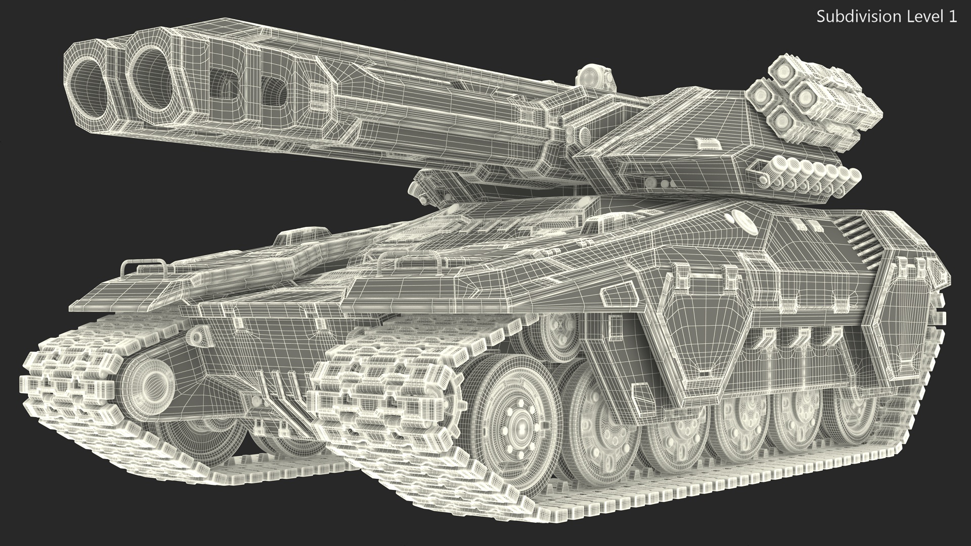 Futuristic Military Heavy Tank Rigged 3D